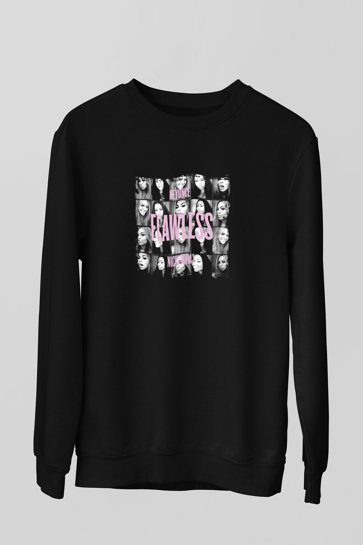 Nicki Minaj Baskılı Unisex Siyah Sweatshirt
