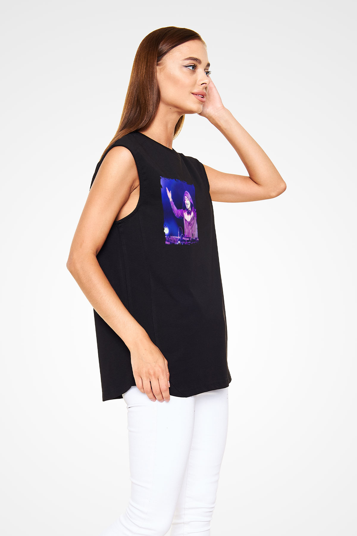 Nicky Romero Baskılı Unisex Siyah Kolsuz Tişört