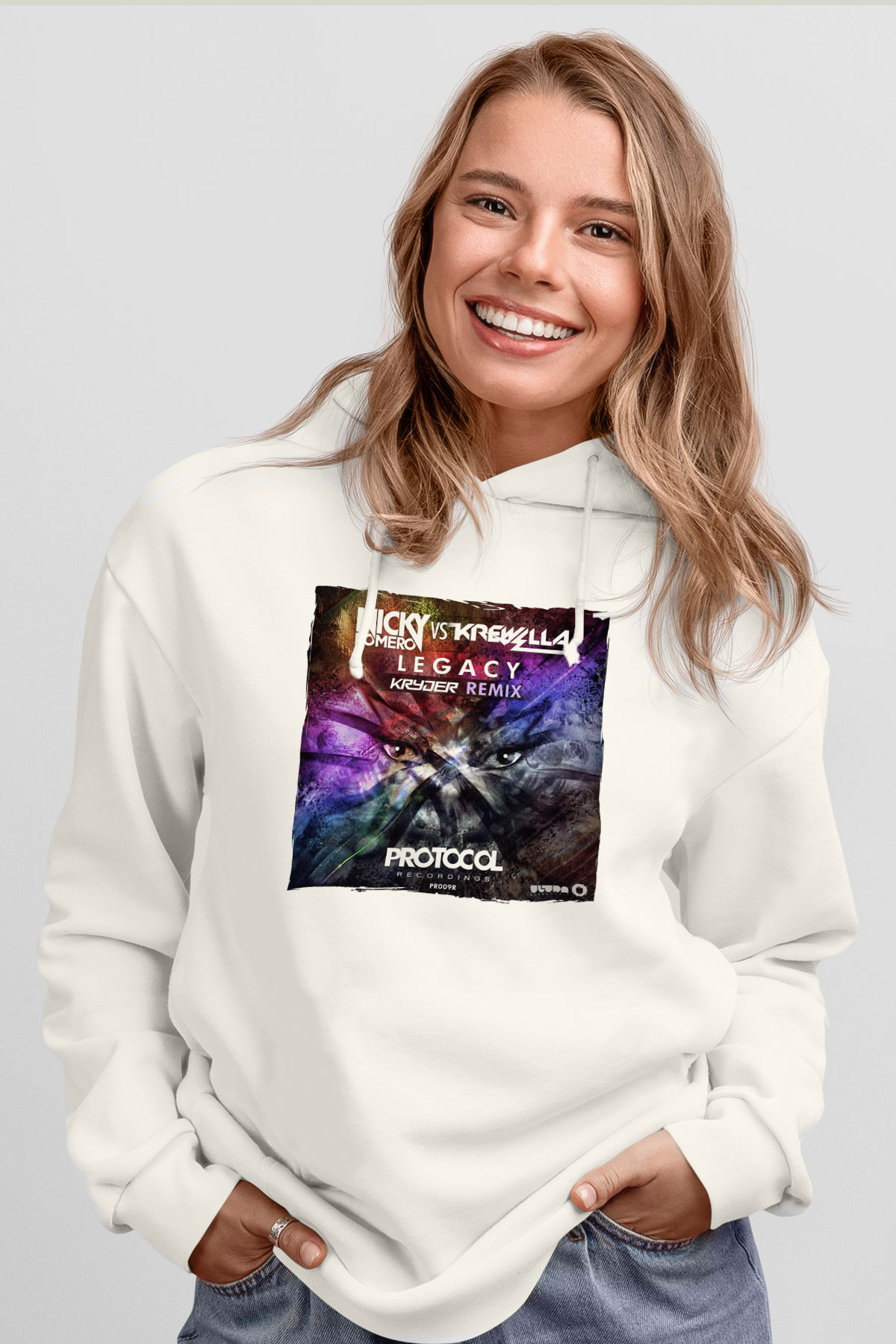 Nicky Romero Beyaz Unisex Kapüşonlu Sweatshirt