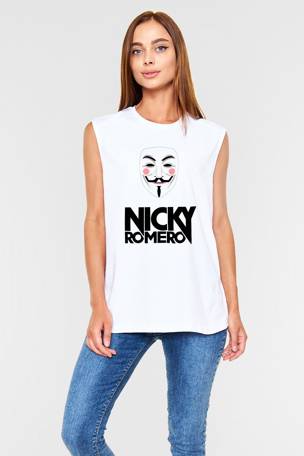 Nicky Romero Beyaz Unisex Kolsuz Tişört