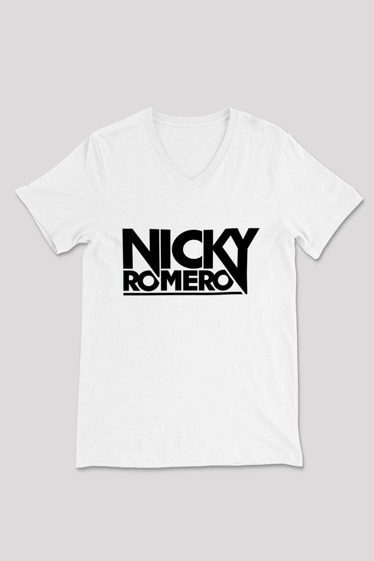 Nicky Romero Beyaz Unisex V Yaka Tişört