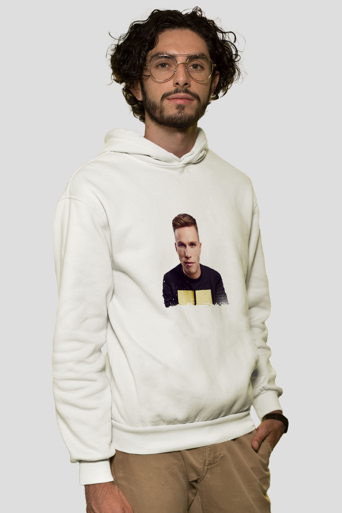 Nicky RomeroBaskılı Beyaz Hoodie
