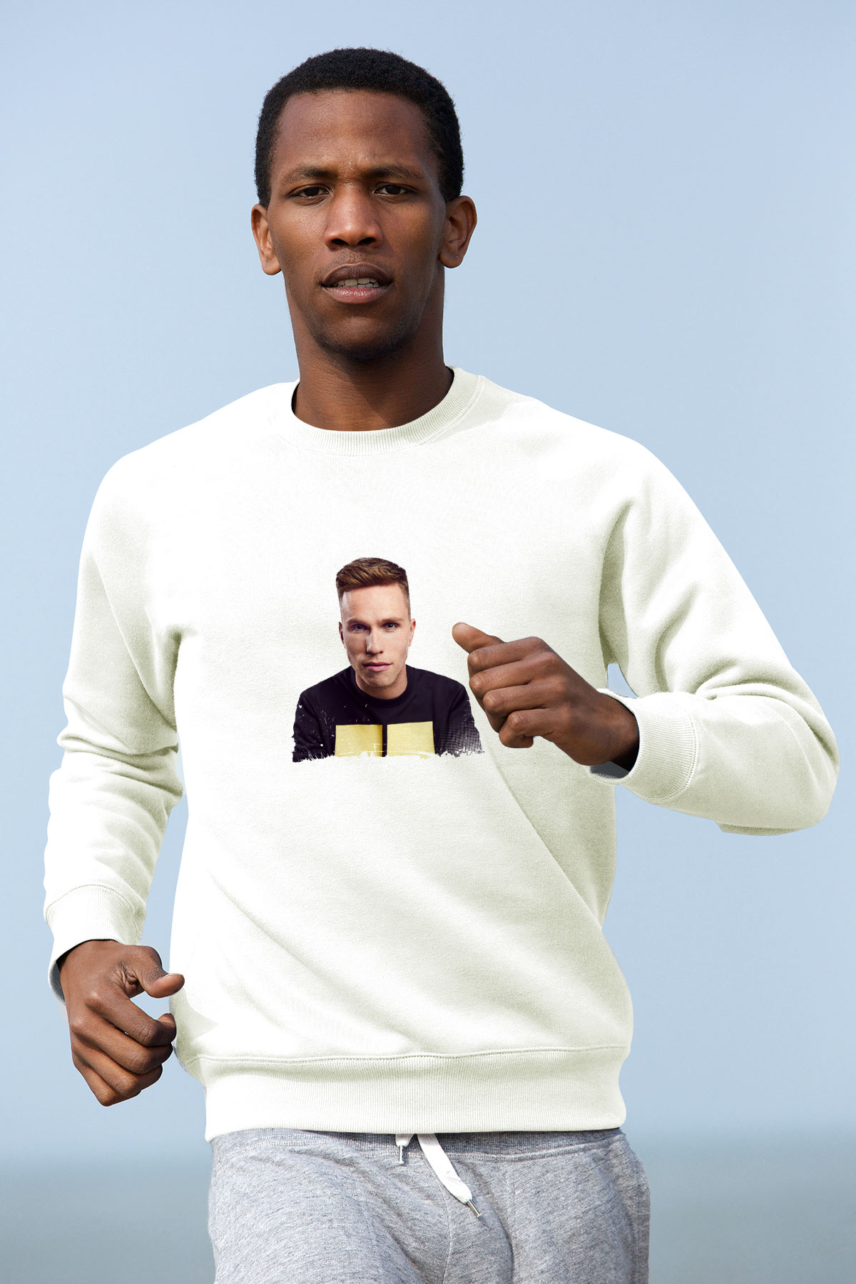 Nicky RomeroBaskılı Beyaz Sweatshirt