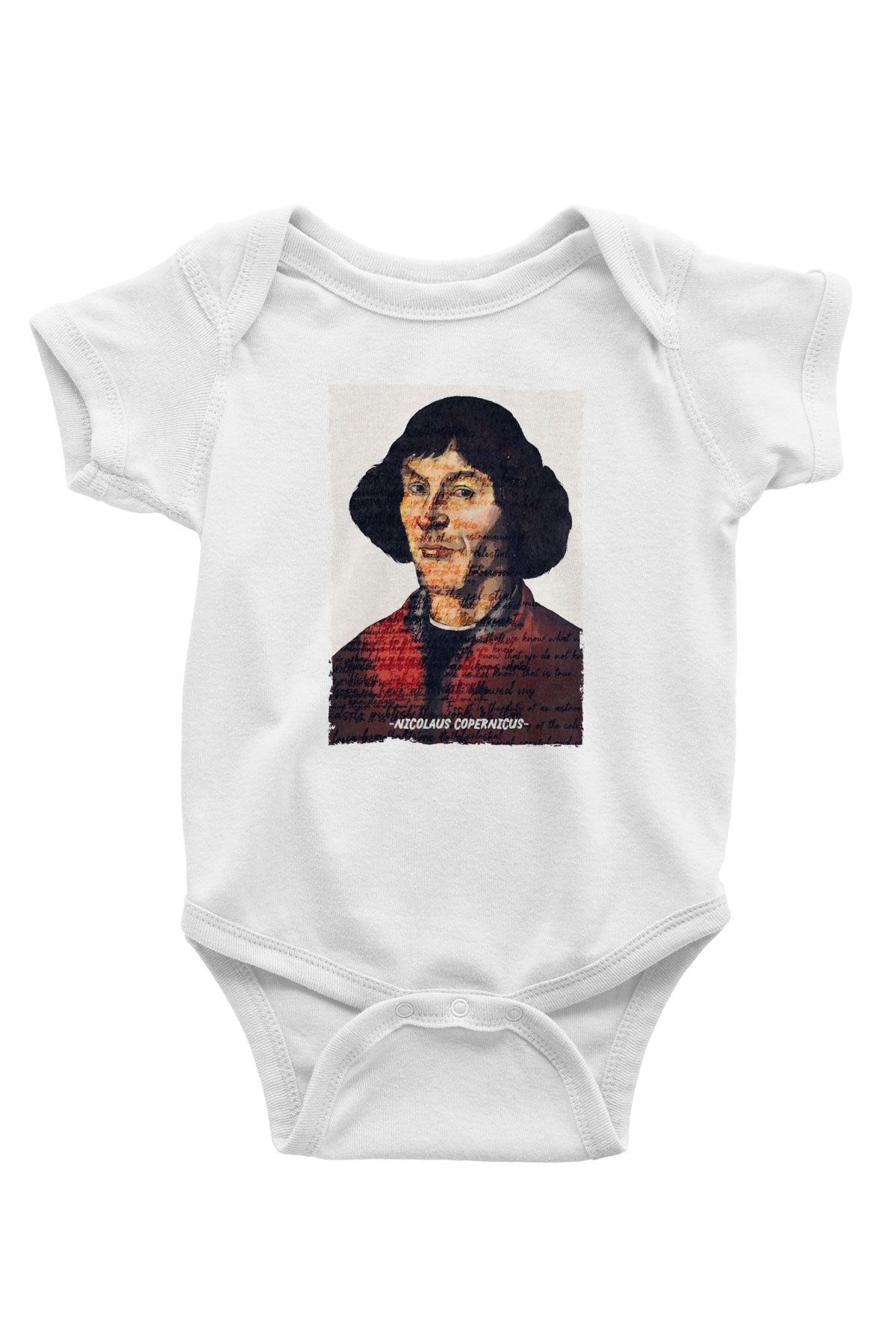 Nicolaus Copernicus Baskılı Beyaz Bebek Body - Zıbın