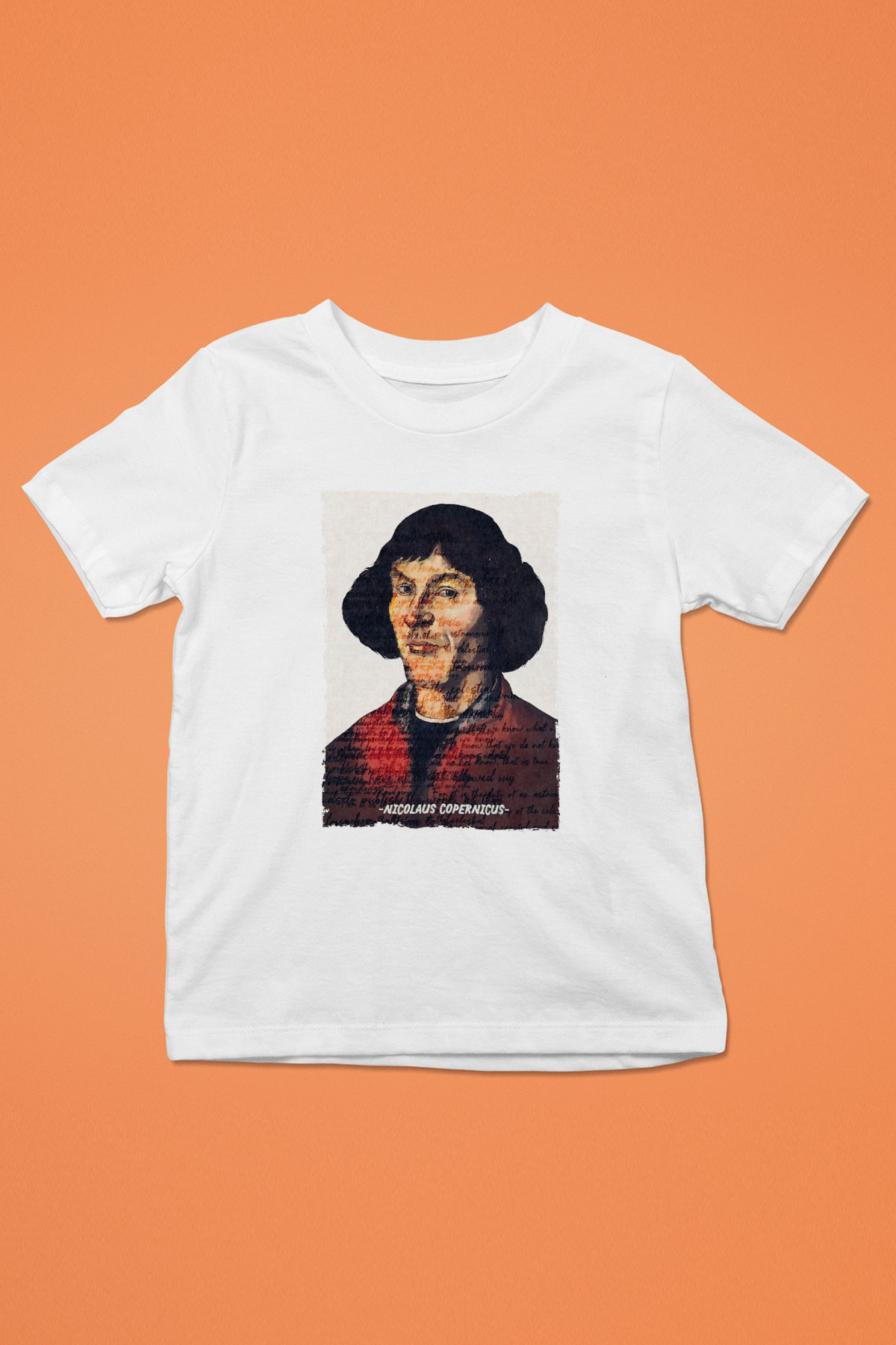 Nicolaus Copernicus Baskılı Unisex Beyaz Çocuk Tişörtü - Tshirt