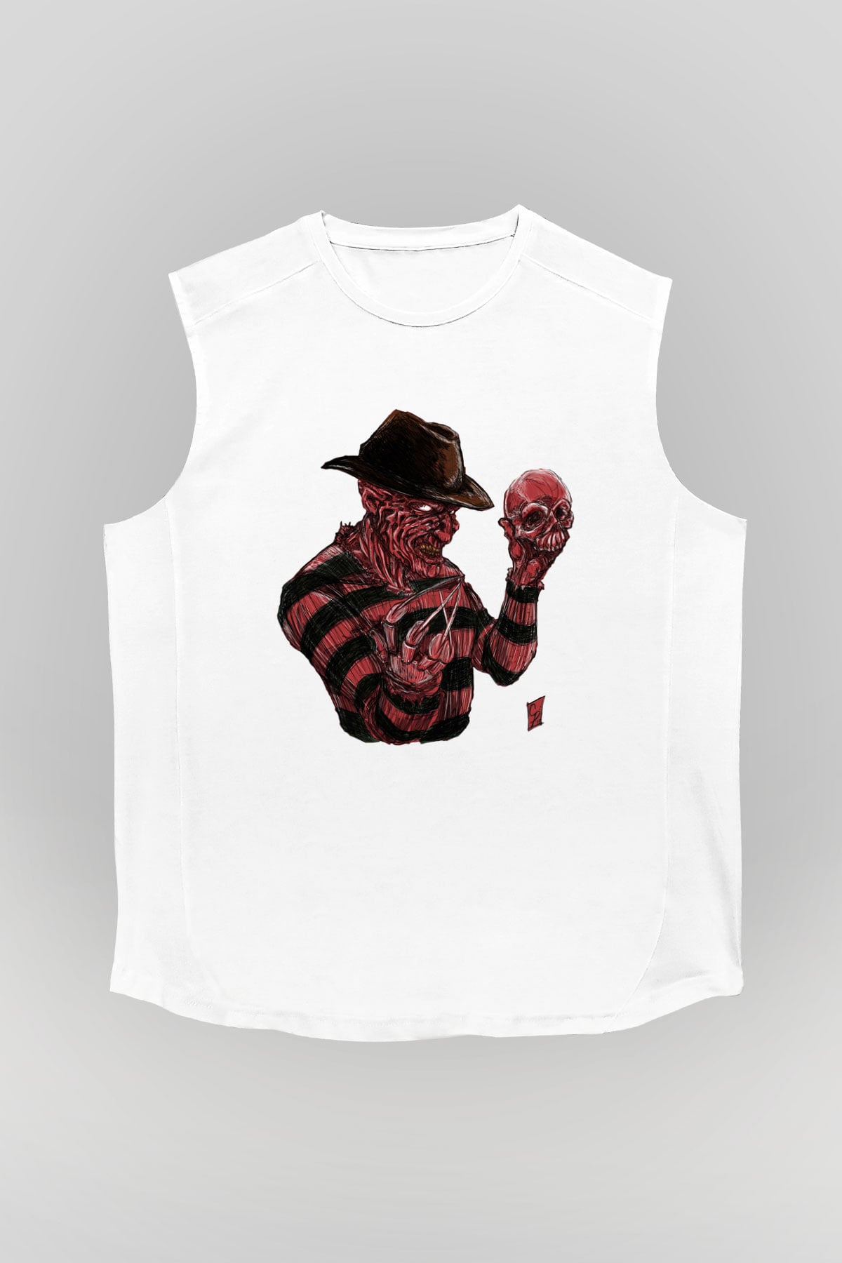 Nightmare on Elm Street Elm Sokağı Beyaz Unisex Kolsuz Tişört