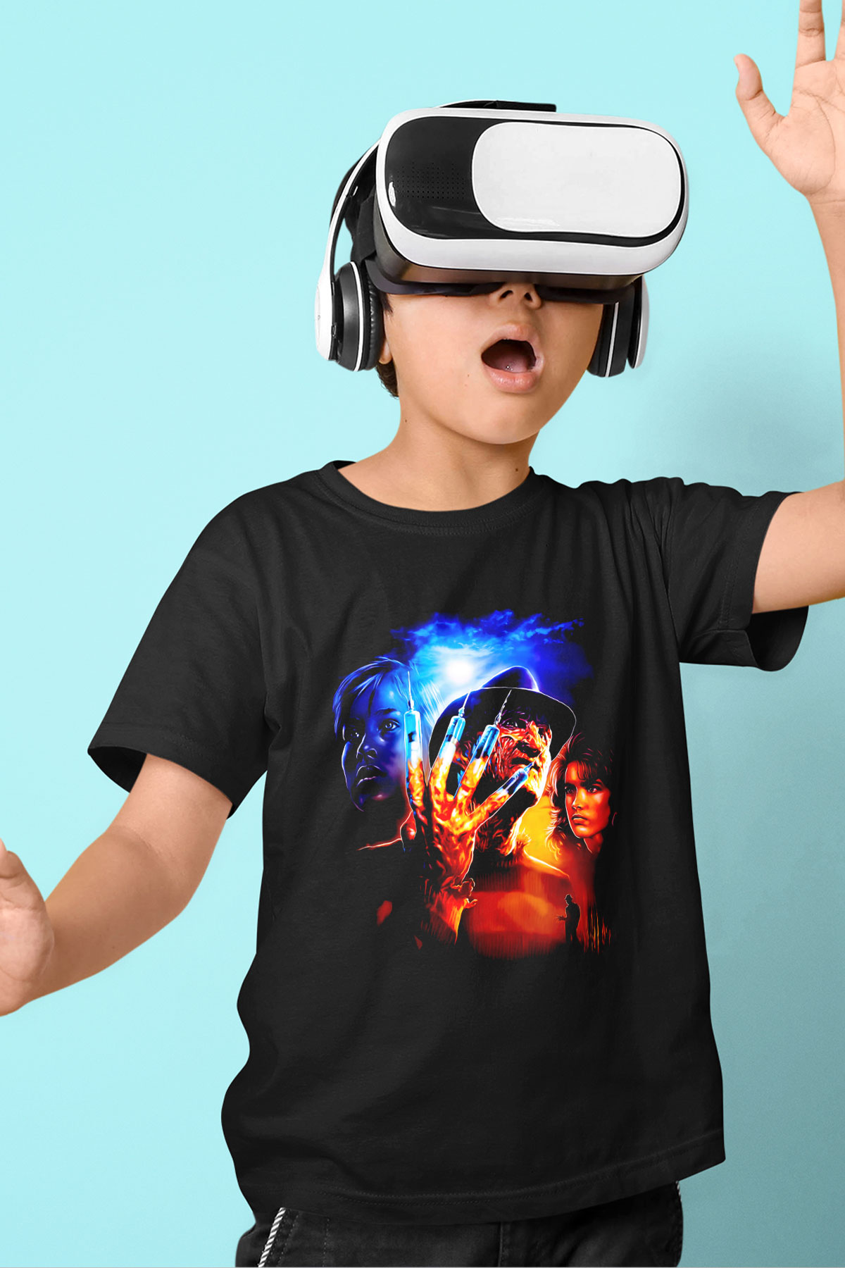 Nightmare on Elm Street Elm Sokağı Siyah Unisex  Çocuk Tişört
