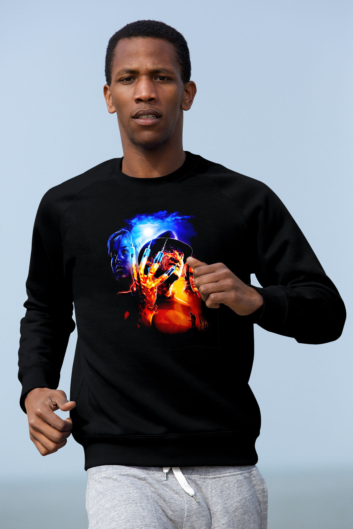 Nightmare on Elm Street Elm Sokağı Siyah Unisex  Sweatshirt