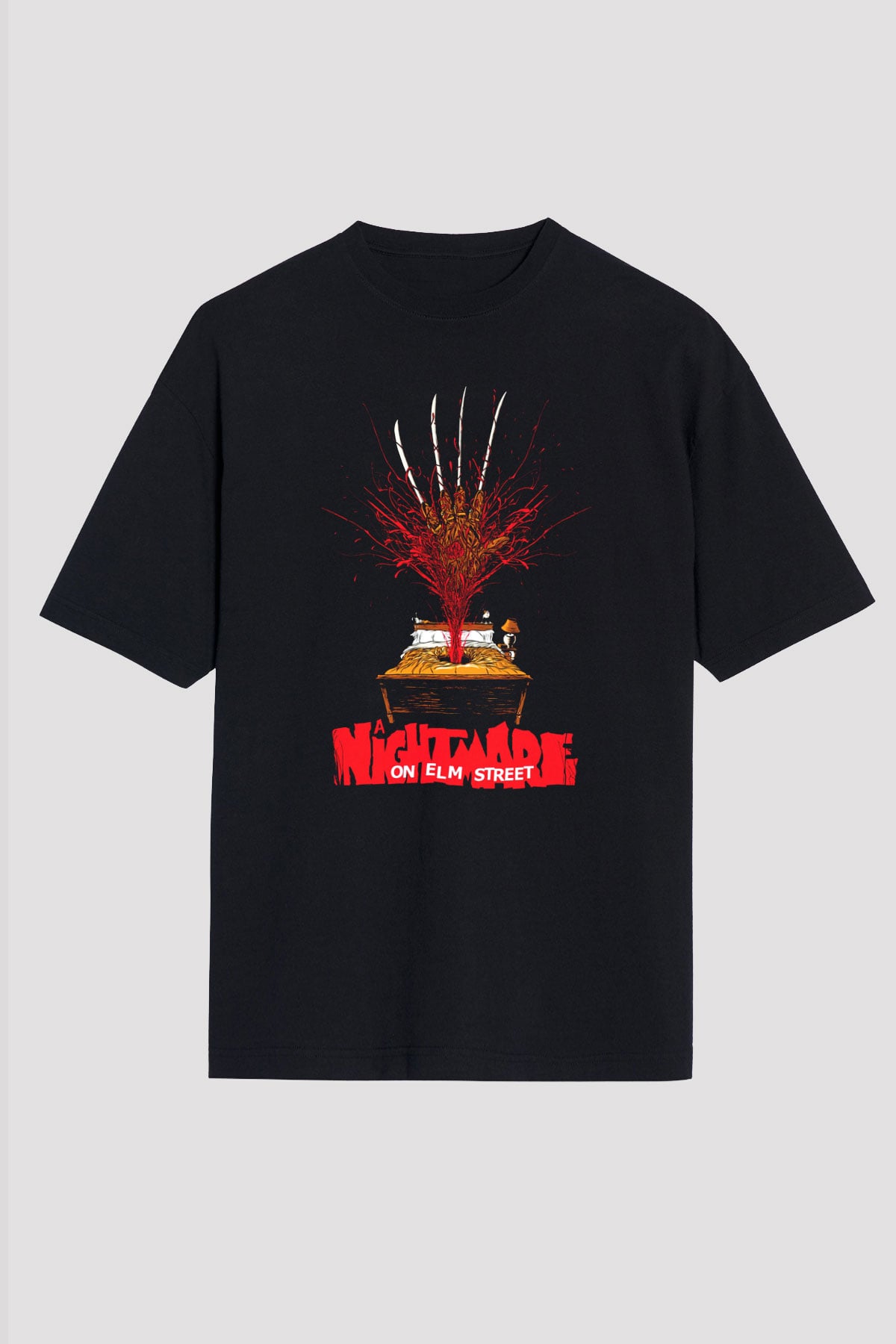 Nightmare on Elm Street Elm Sokağı Siyah Unisex Oversize Tişört