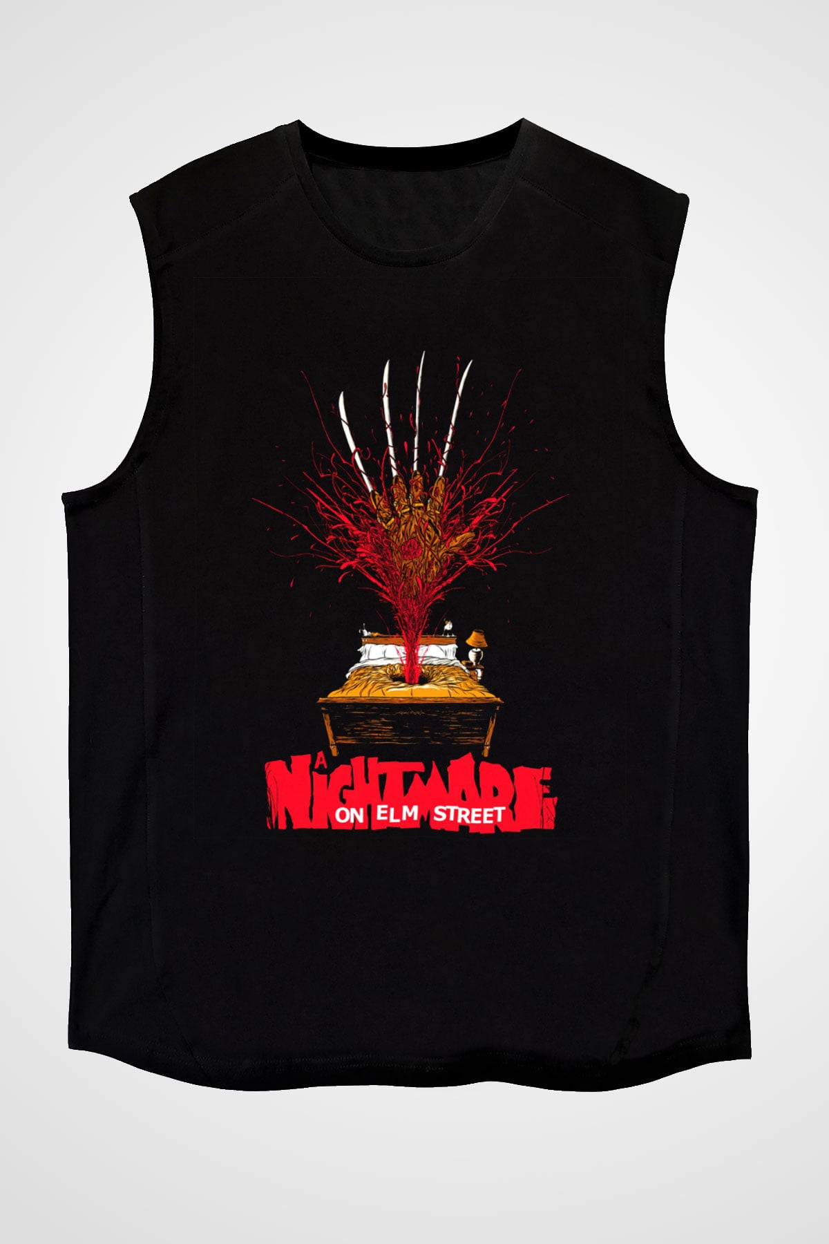 Nightmare on Elm Street Elm Sokağı Siyah Unisex Kolsuz Tişört