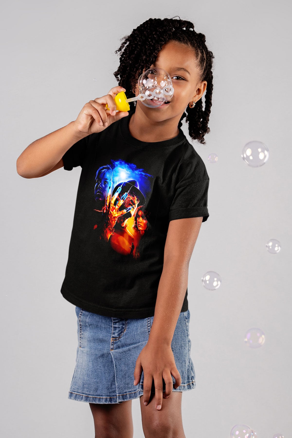 Nightmare on Elm Street Elm Sokağı Siyah Unisex  Çocuk Tişört