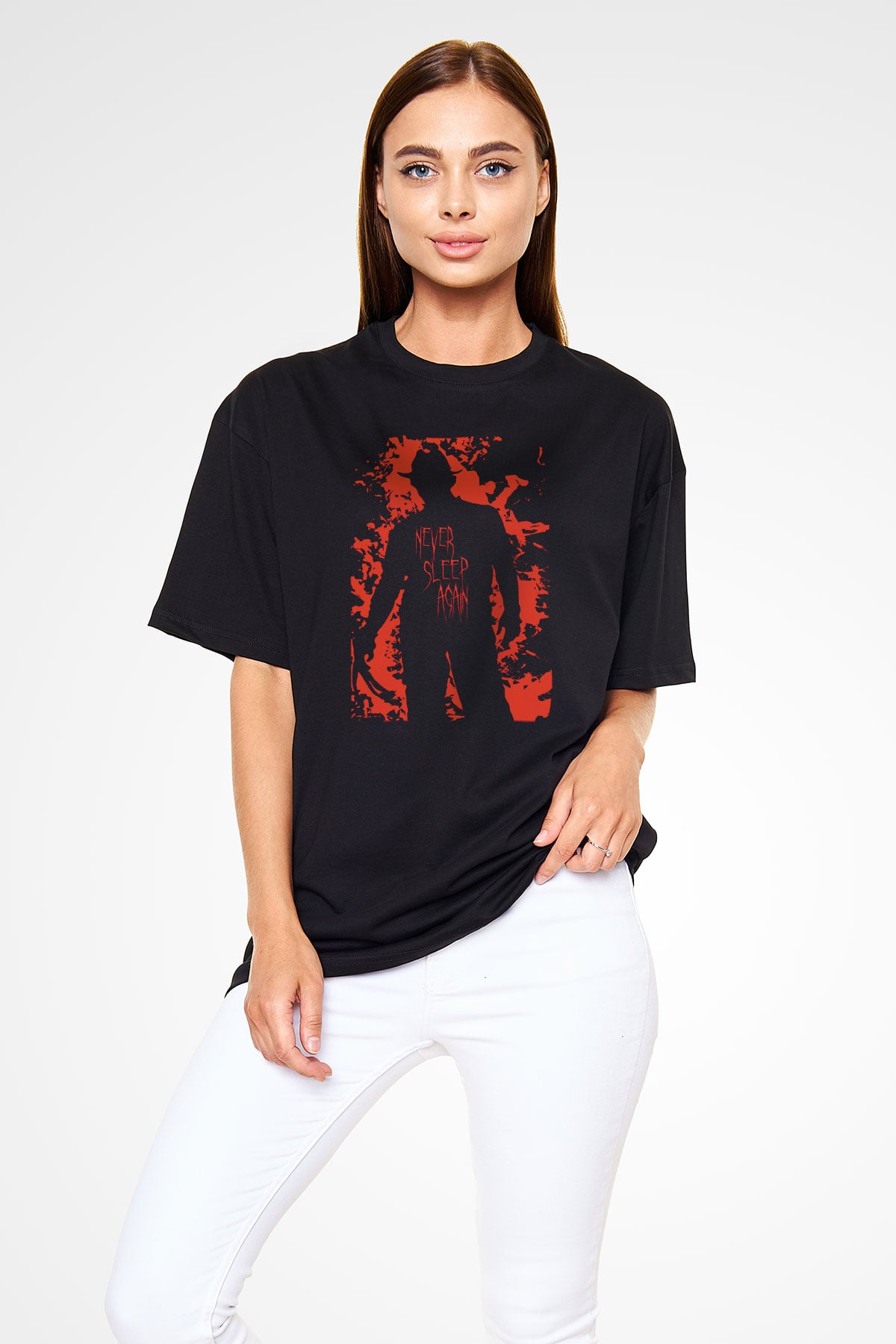 Nightmare on Elm Street Elm Sokağı Siyah Unisex Oversize Tişört