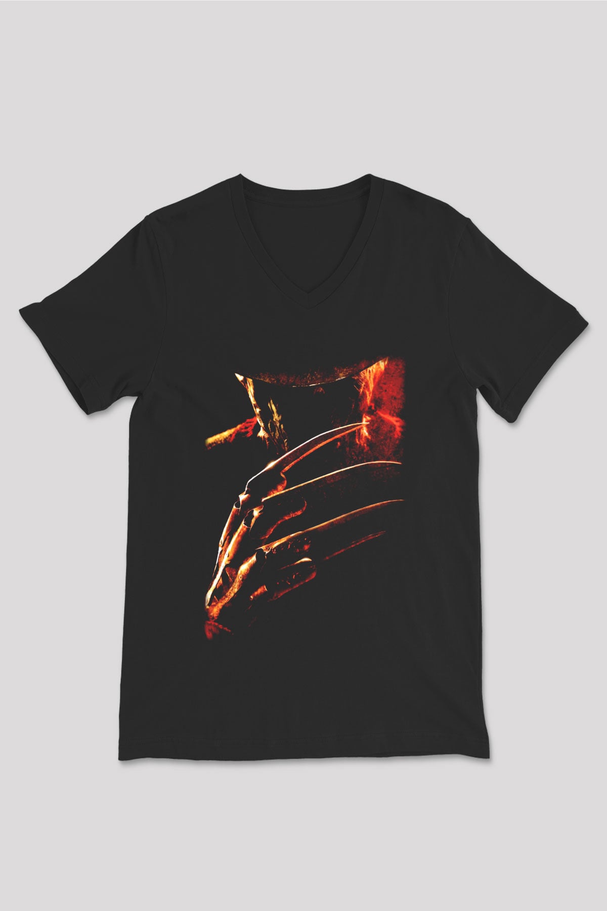 Nightmare on Elm Street Elm Sokağı Siyah Unisex V Yaka Tişört