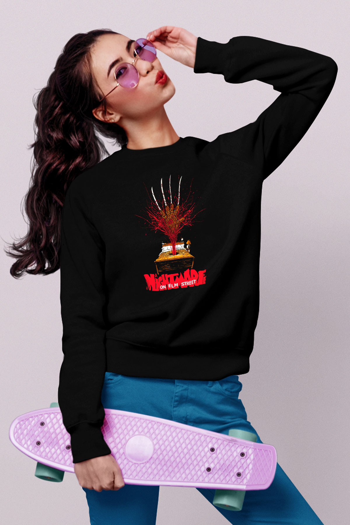 Nightmare on Elm Street Elm Sokağı Siyah Unisex Sweatshirt