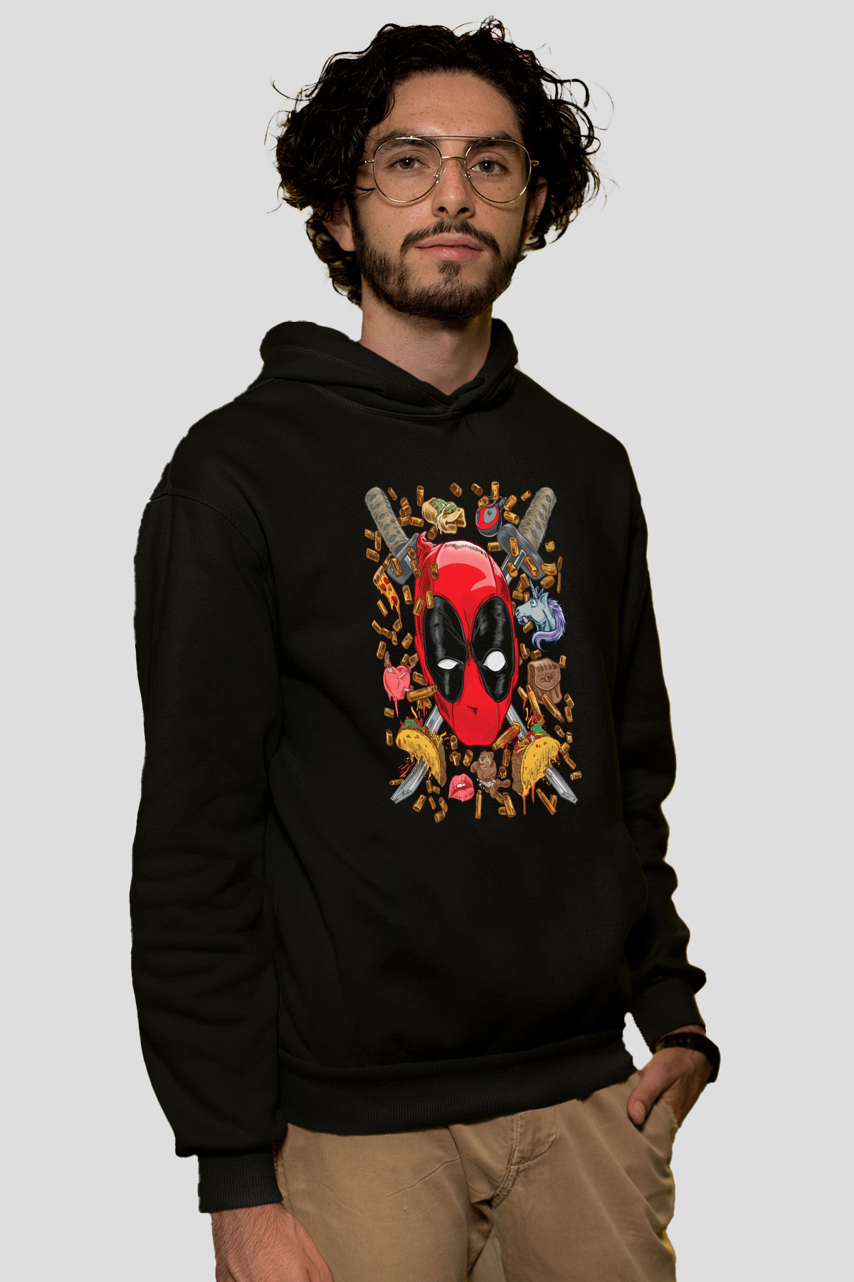Ninja DeadpoolSiyah  Unisex Hoodie