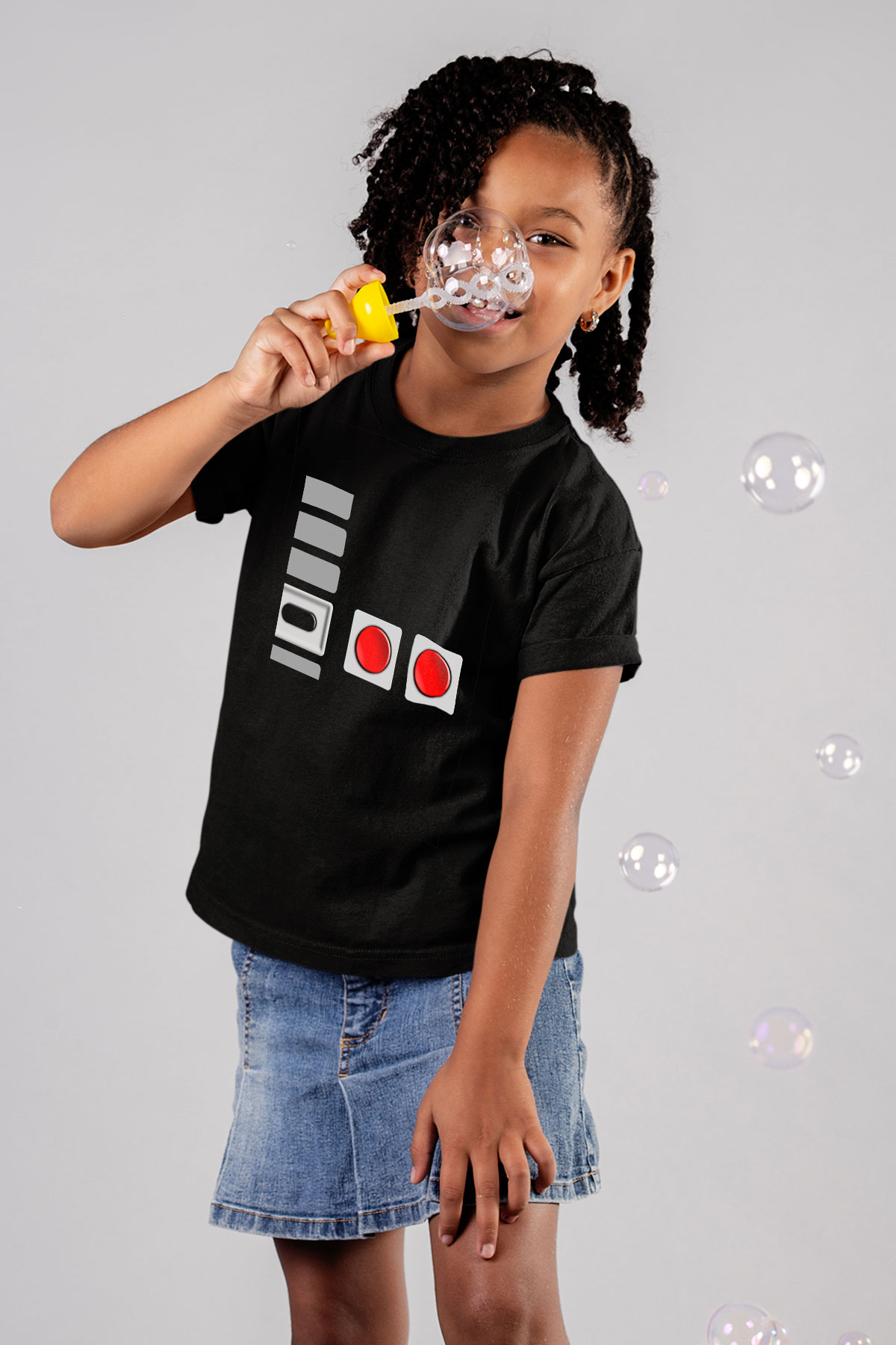 Nintendo Siyah Unisex  Çocuk Tişört