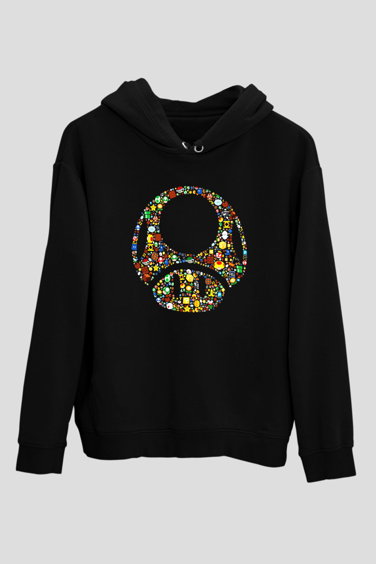 Nintendo Siyah Unisex Kapüşonlu Sweatshirt