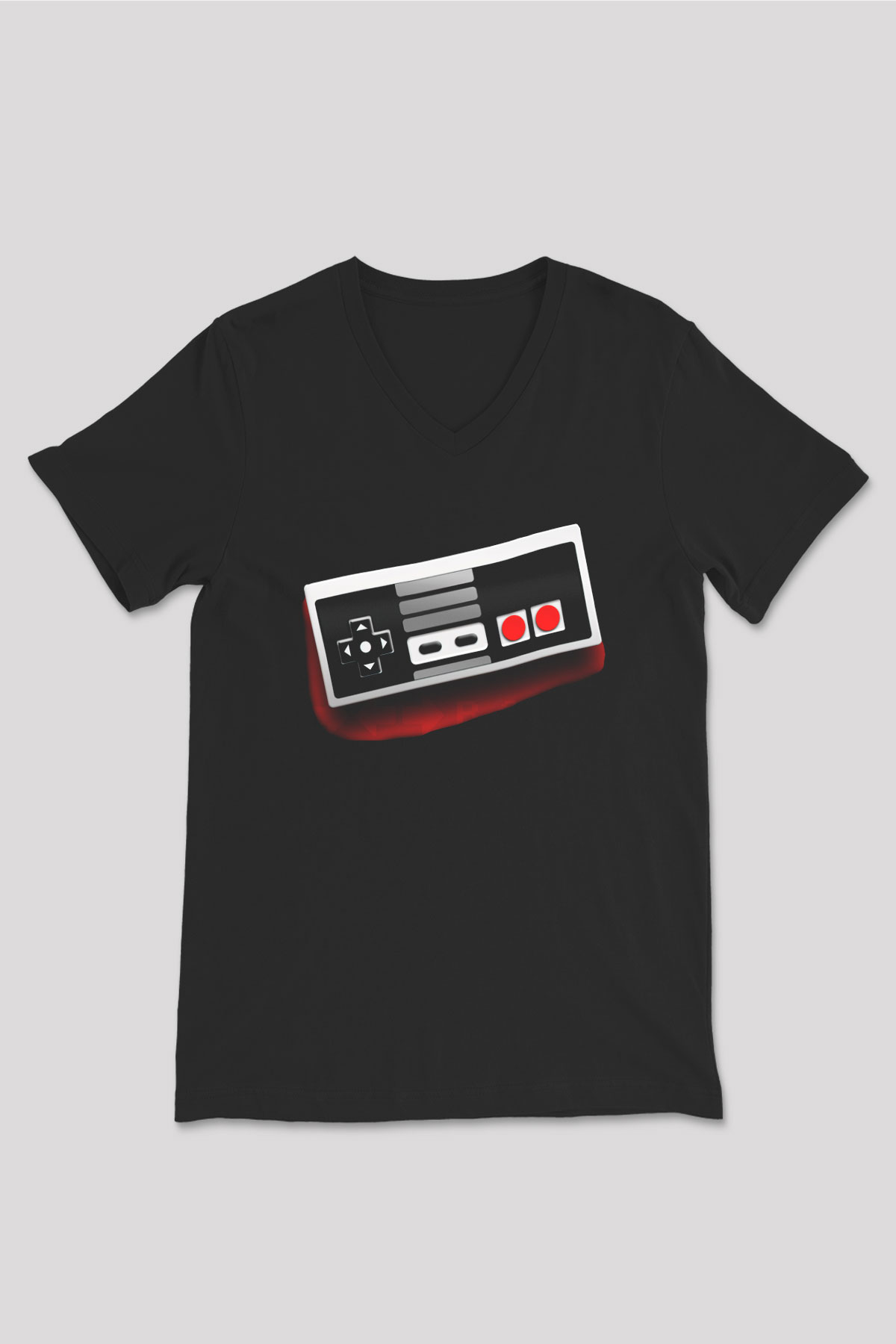 Nintendo Siyah Unisex V Yaka Tişört