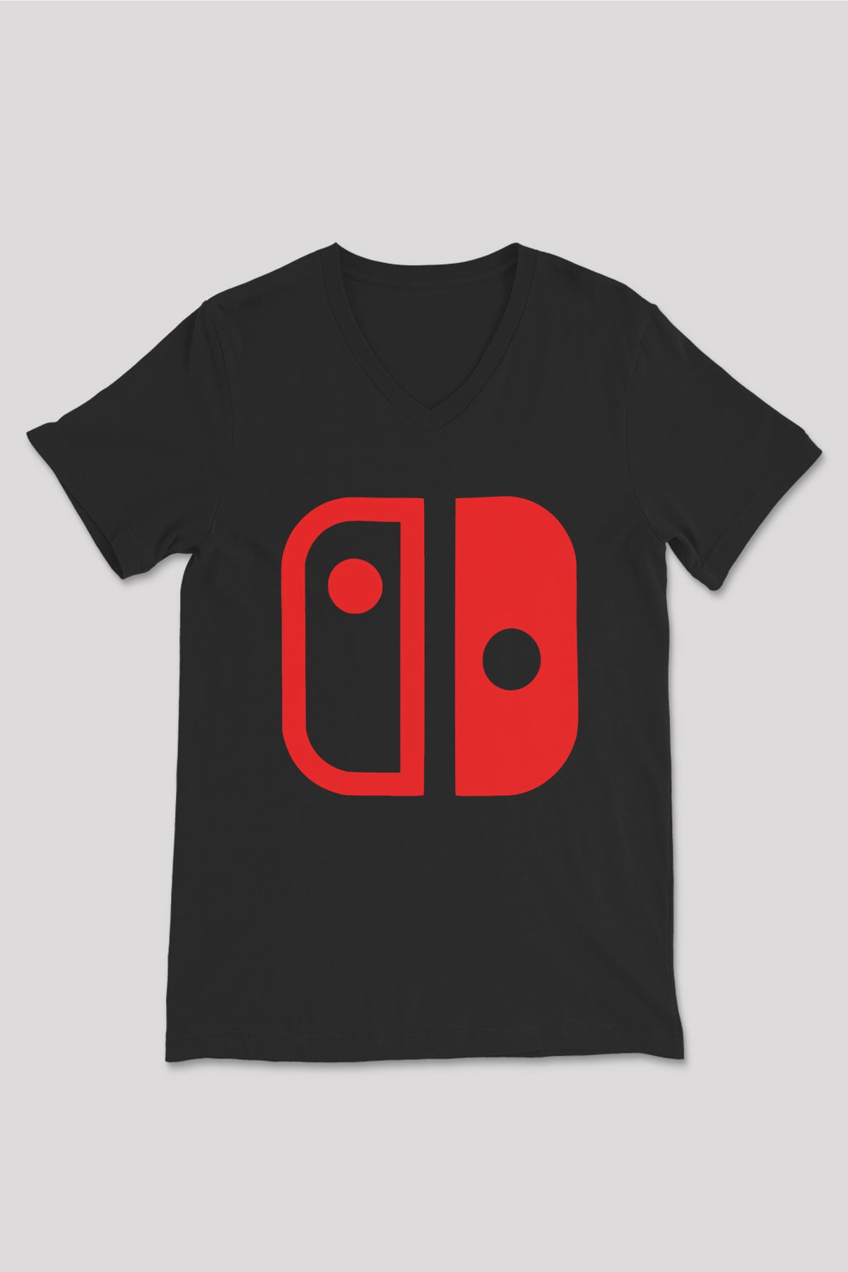Nintendo Siyah Unisex V Yaka Tişört T-Shirt