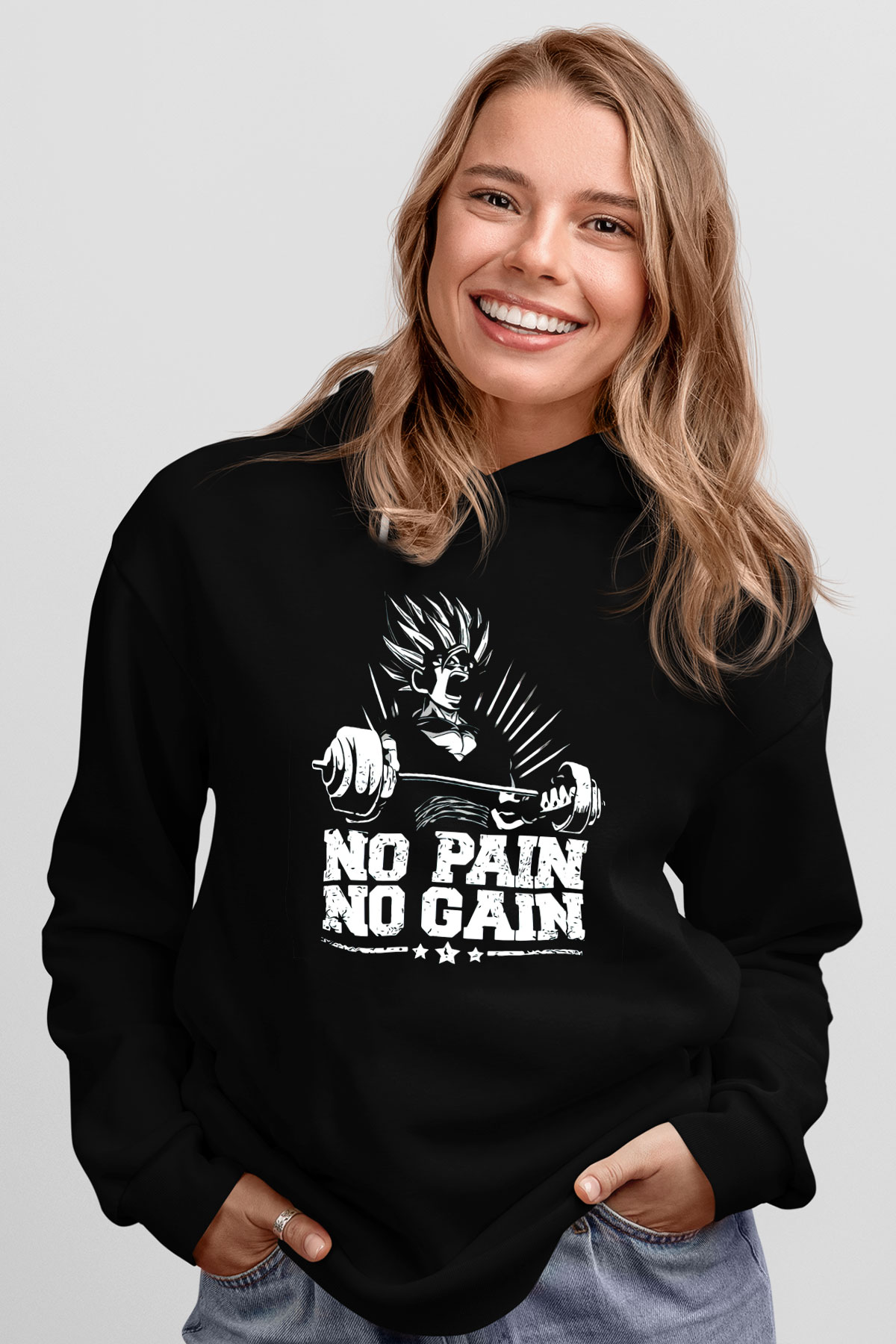 No Pain No GainSiyah  Unisex Hoodie