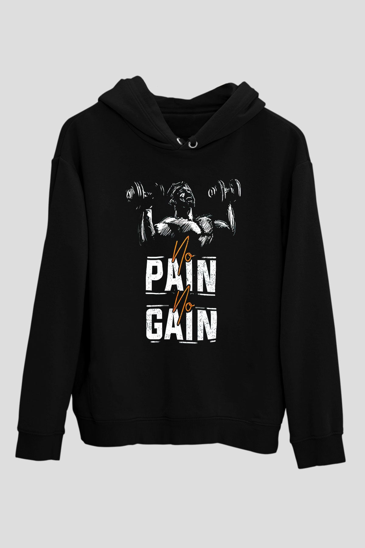No pain No gainSiyah  Unisex Hoodie