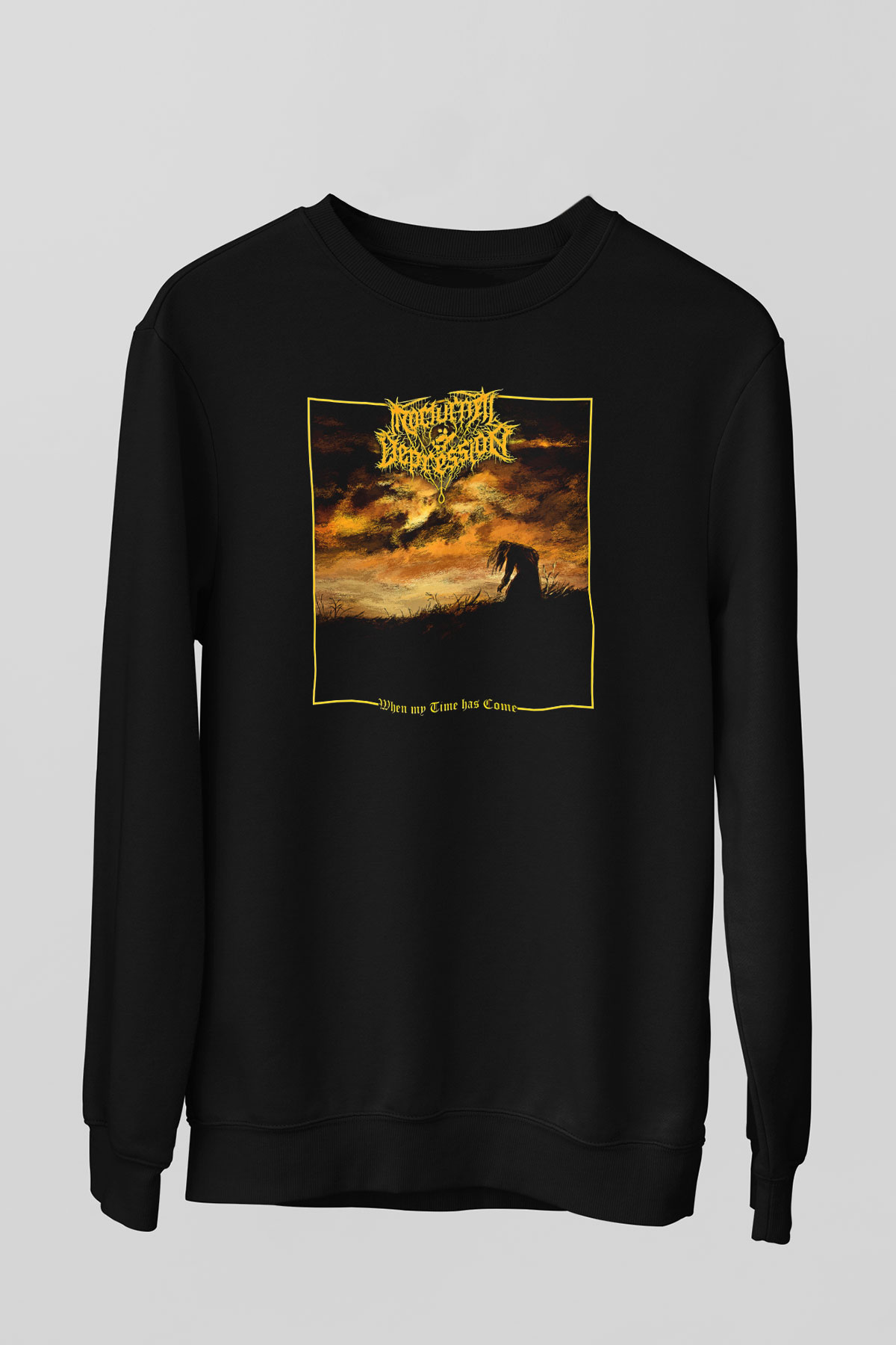Nocturnal Depression Baskılı Unisex Siyah Sweatshirt
