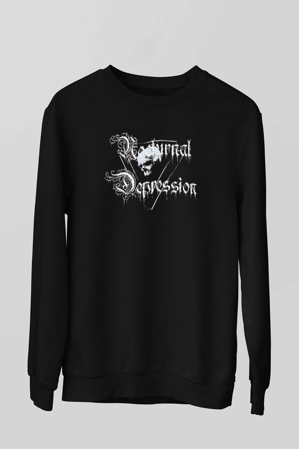 Nocturnal Depression Baskılı Unisex Siyah Sweatshirt