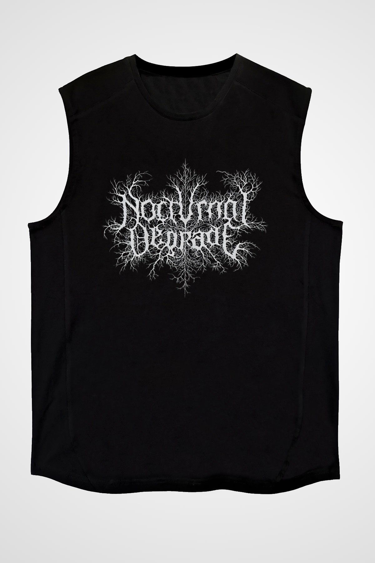 Nocturnal Depression Baskılı Unisex Siyah Kolsuz Tişört - Tshirt