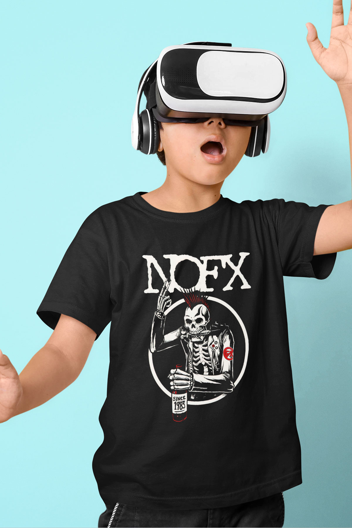 NOFX Baskılı Siyah Unisex Çocuk Tişört
