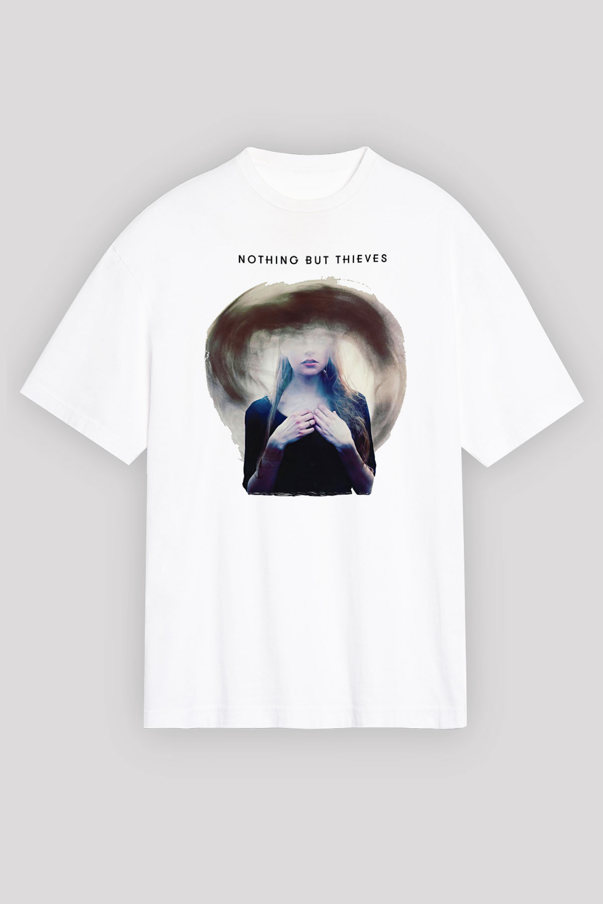 Nothing But Thieves Baskılı Beyaz Unisex Oversize Tişört - Tshirt