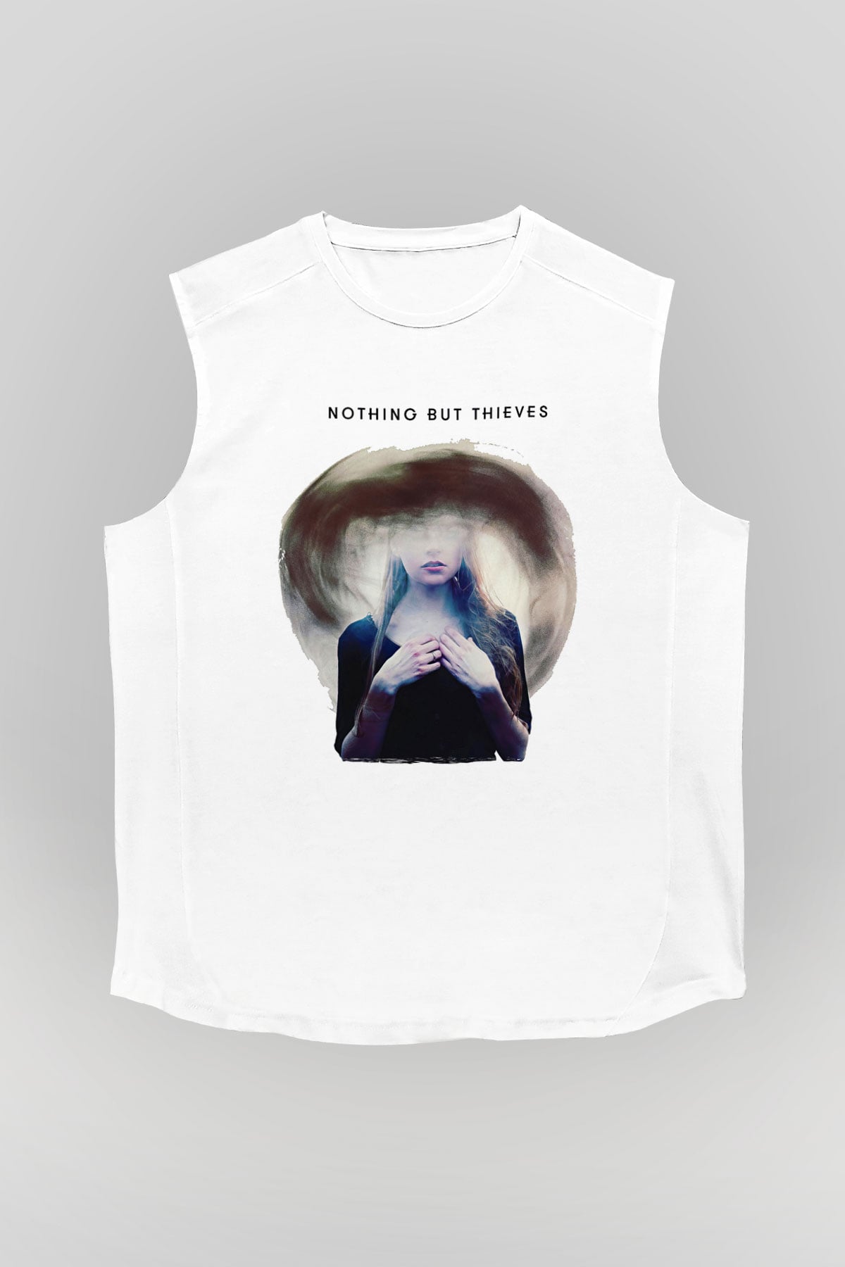 Nothing But Thieves Baskılı Beyaz Unisex Kolsuz Tişört - Tshirt