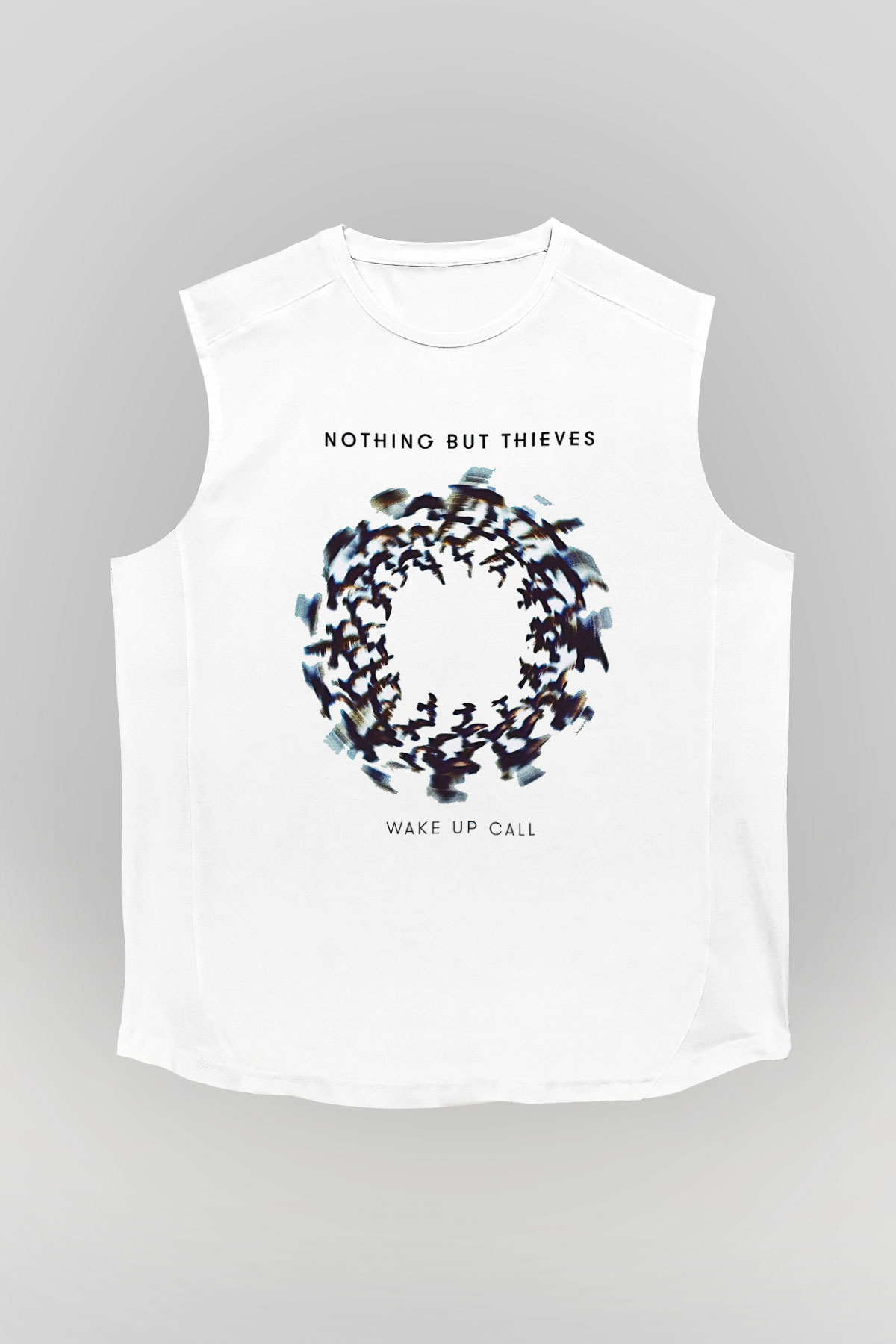 Nothing But Thieves Baskılı Beyaz Unisex Kolsuz Tişört - Tshirt