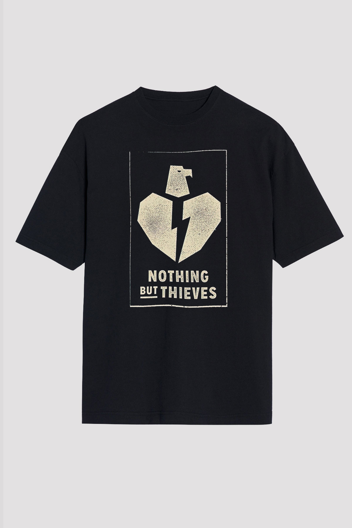 Nothing But Thieves Baskılı Unisex Siyah Oversize Tişört - Tshirt