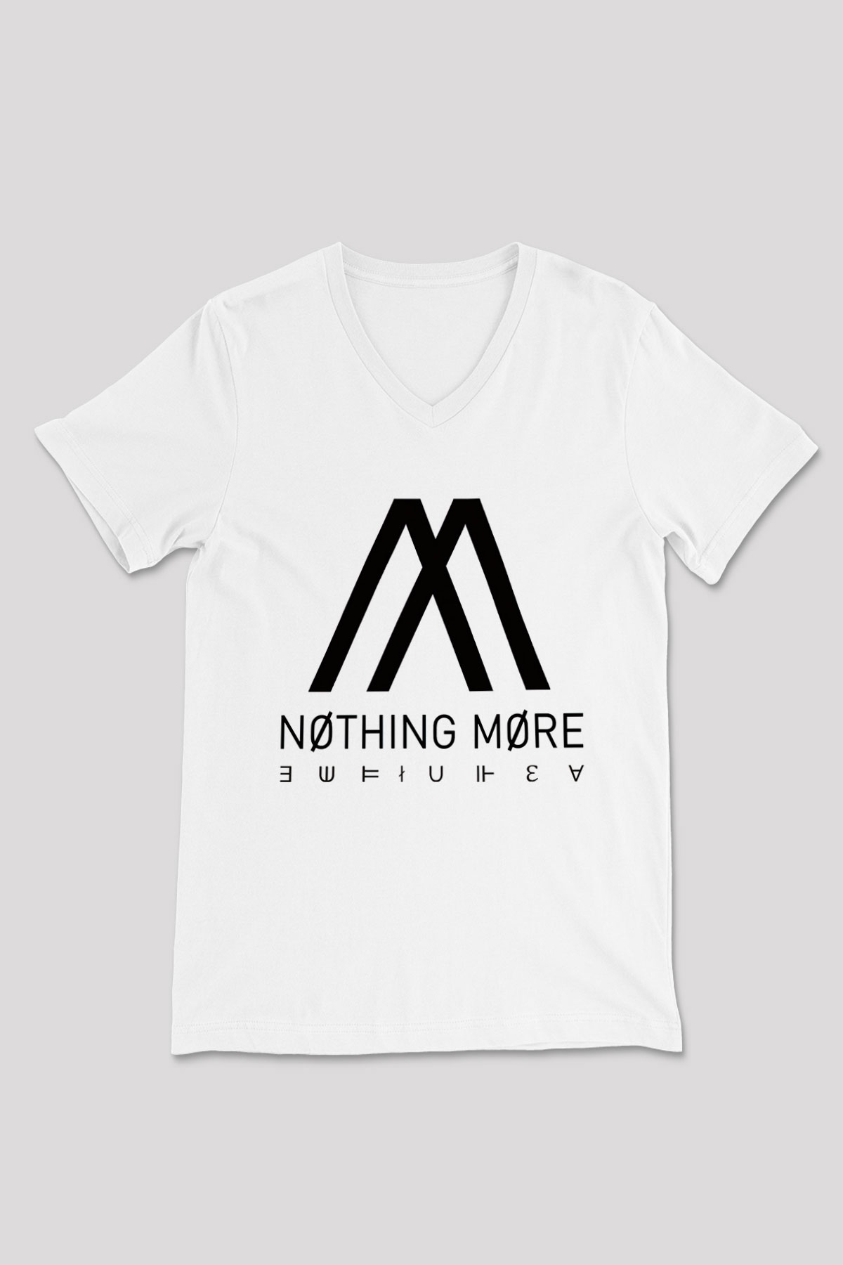 Nothing More Beyaz Unisex V Yaka Tişört T-Shirt