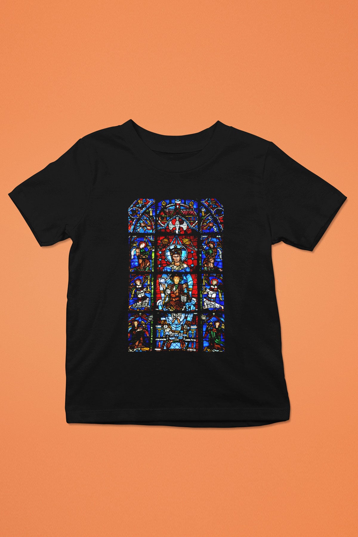 Notre Dame Katedrali Baskılı Siyah Unisex Çocuk Tişört