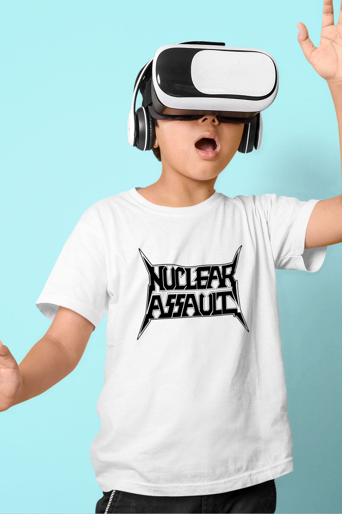 Nuclear Assault Baskılı Beyaz Unisex Çocuk Tişört