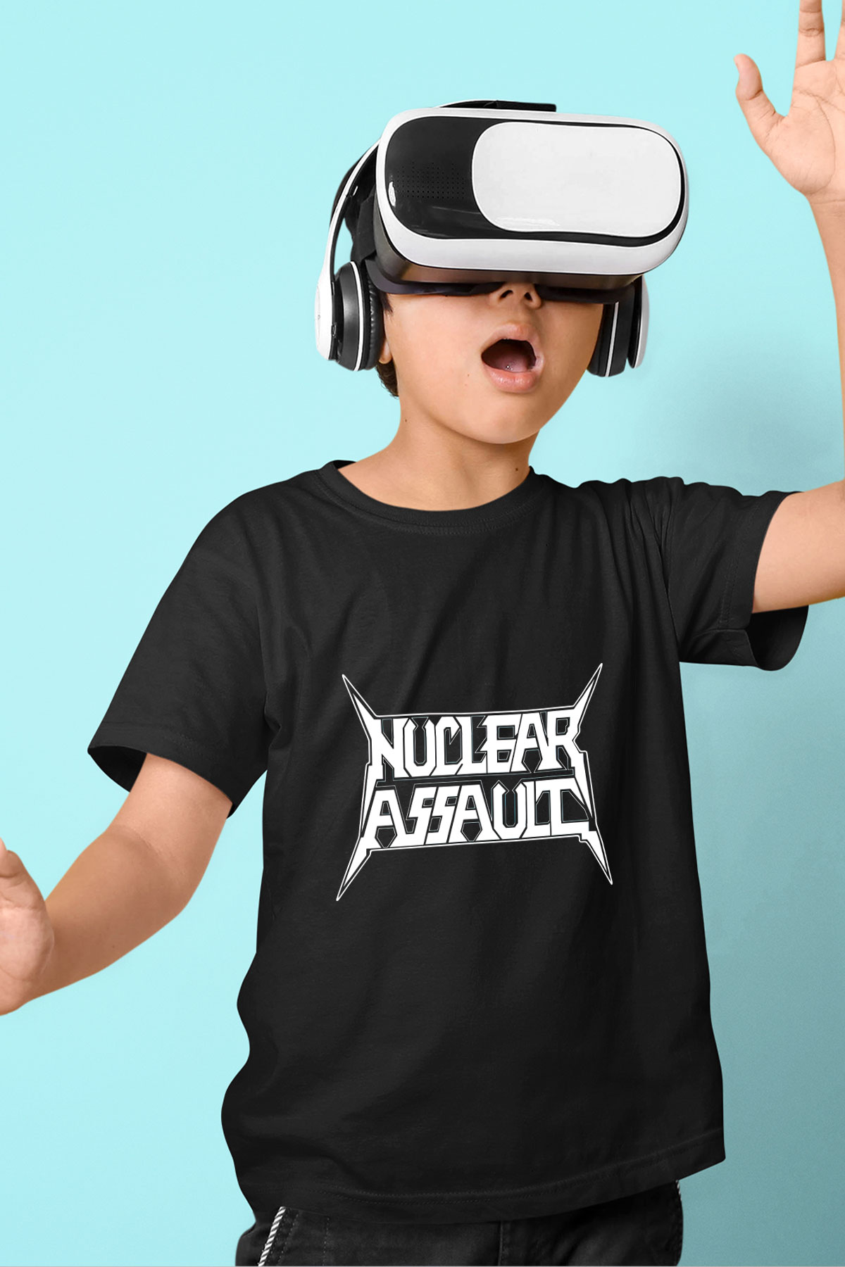 Nuclear Assault Baskılı Siyah Unisex Çocuk Tişört