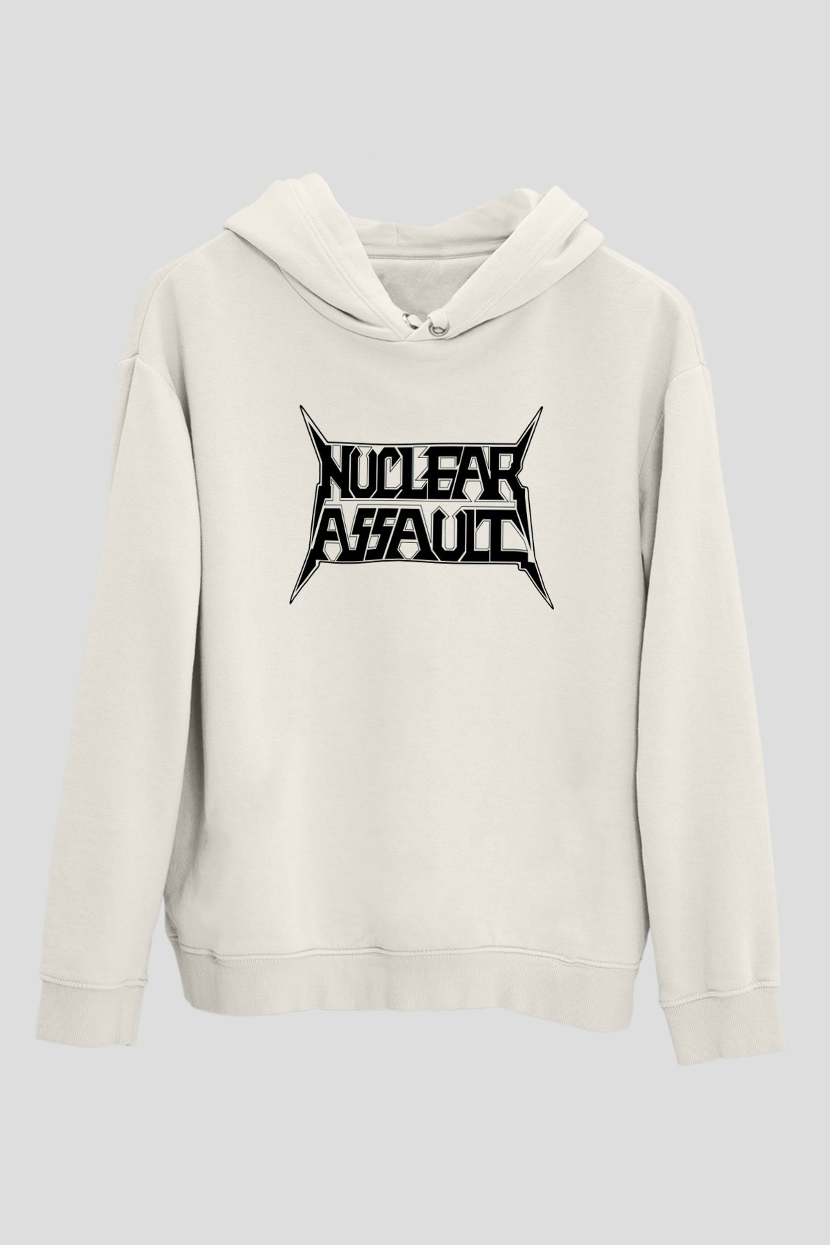 Nuclear Assault Beyaz Unisex Kapşonlu Sweatshirt