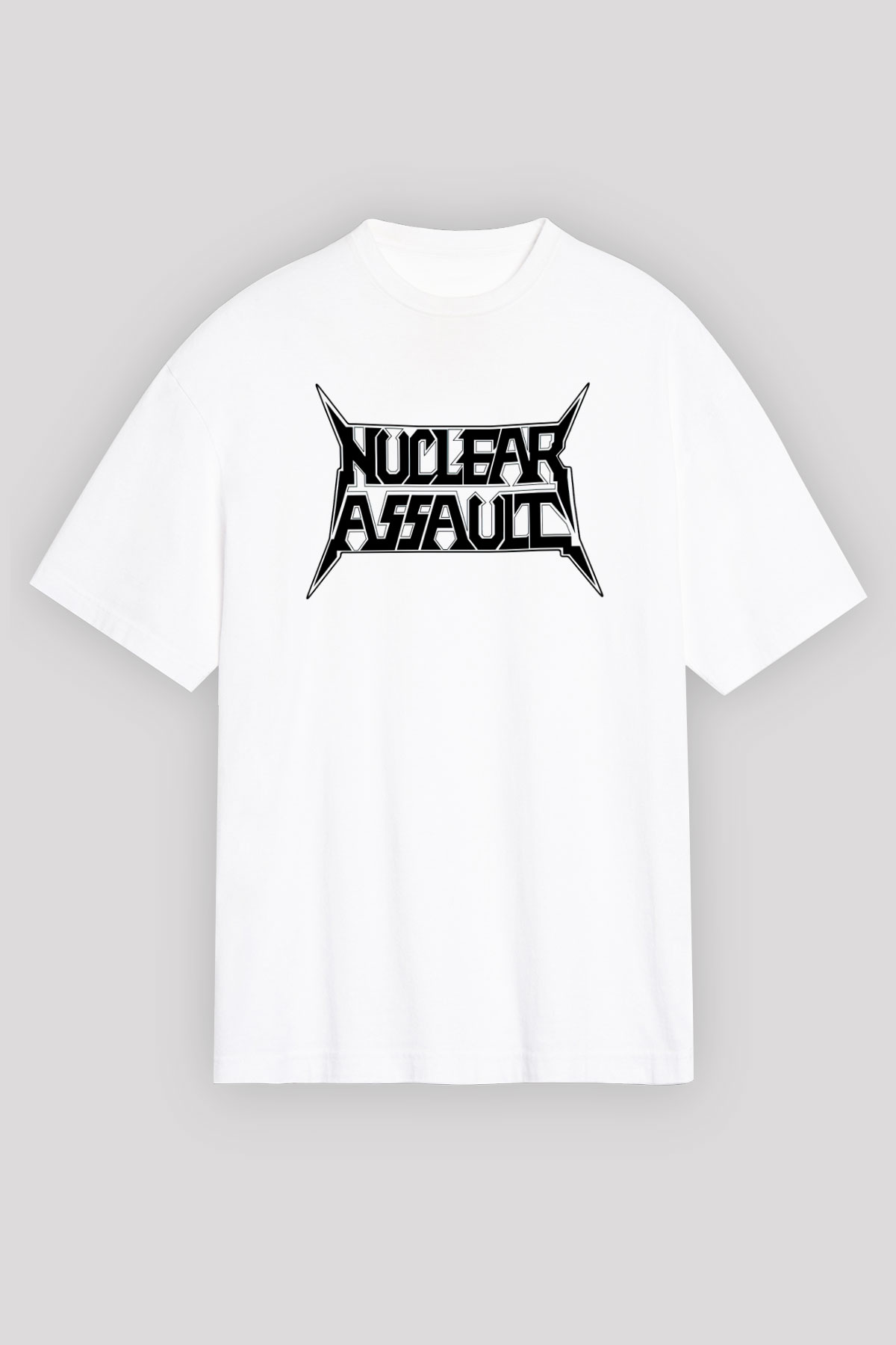 Nuclear Assault Beyaz Unisex Oversize Tişört T-Shirt