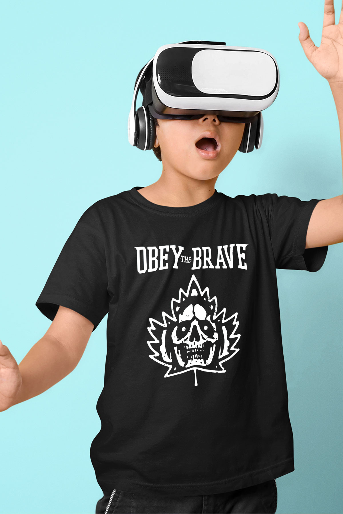 Obey the Brave Siyah Unisex Çocuk Tişört