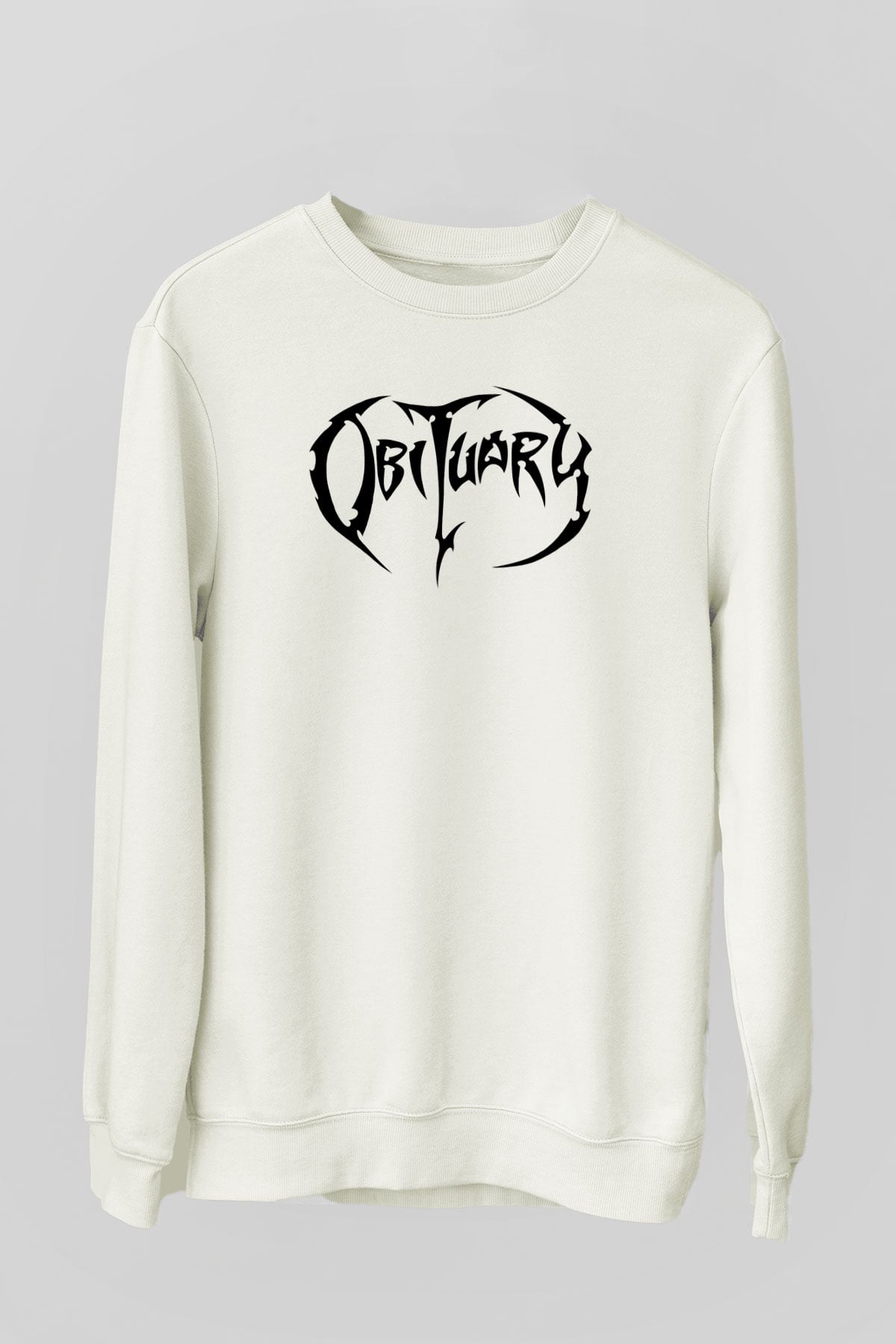 Obituary Beyaz Unisex Sweatshirt