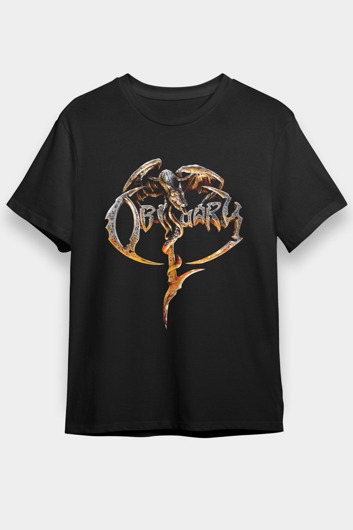 Obituary Siyah Unisex Tişört T-Shirt - TişörtFabrikası
