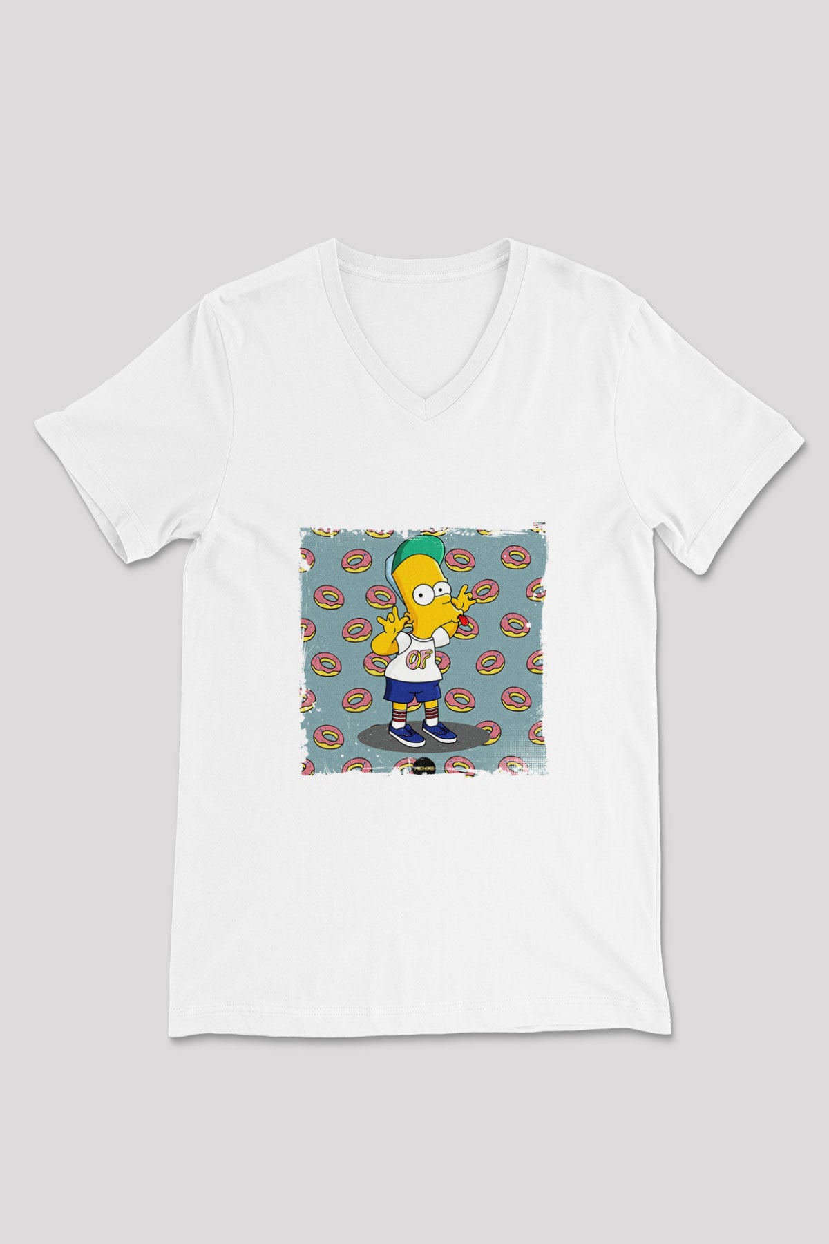 Odd Future Baskılı Beyaz V Yaka Unisex Tişört