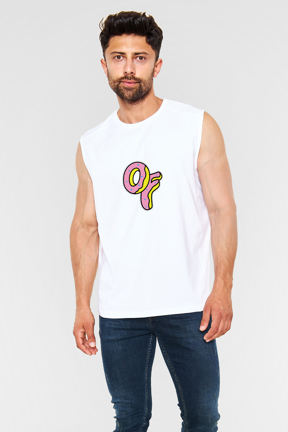 Odd Future Baskılı Unisex Beyaz Kolsuz Tişört