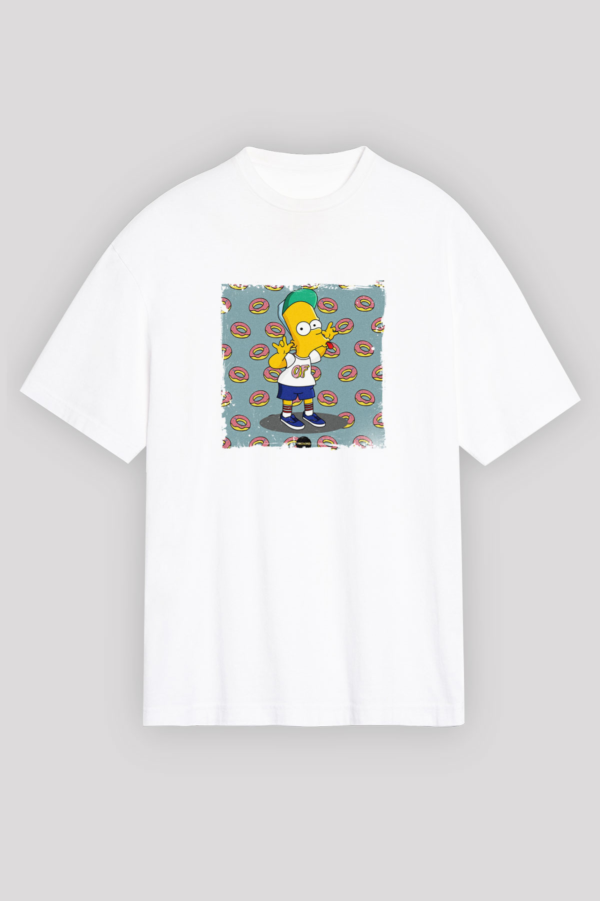 Odd Future Baskılı Oversize Beyaz Tişört