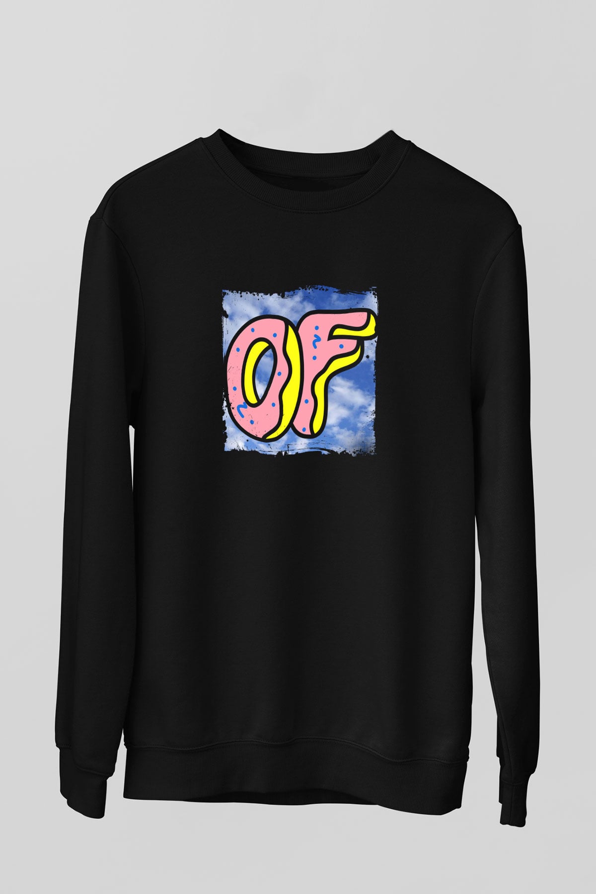 Odd Future Baskılı Unisex Siyah Sweatshirt