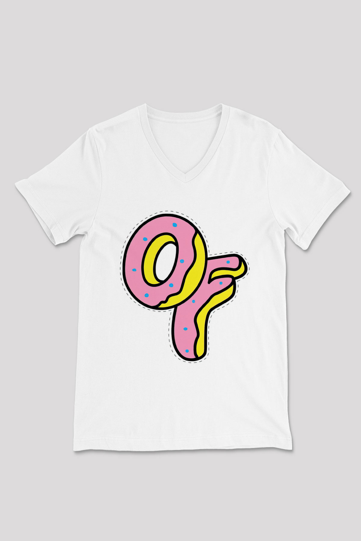 Odd Future Beyaz Unisex V Yaka Tişört