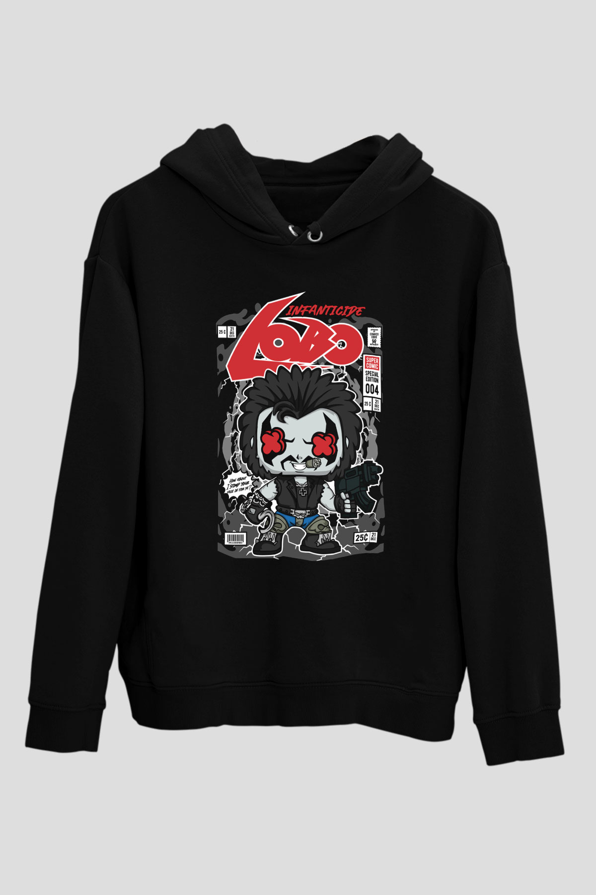 Ödül Avcısı Baskılı Unisex Siyah Hoodie