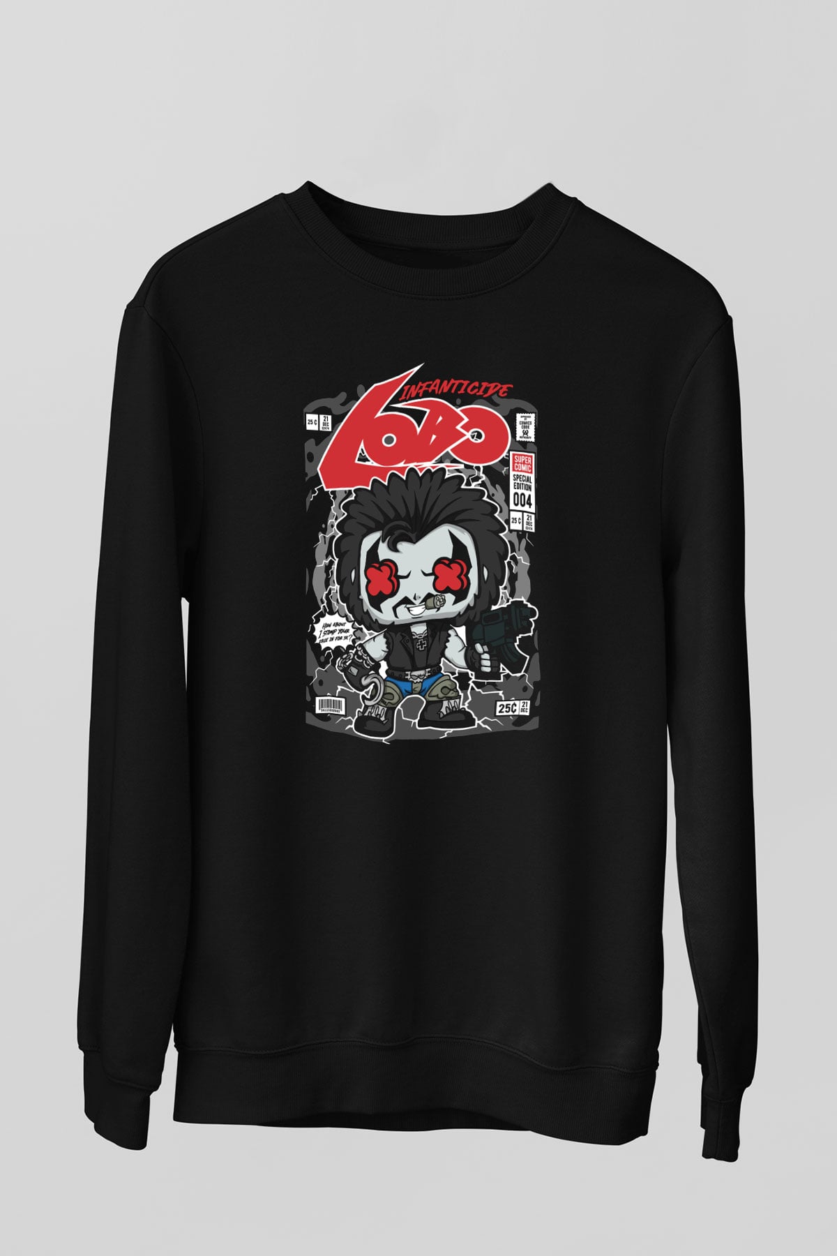 Ödül Avcısı Baskılı Unisex Siyah Sweatshirt