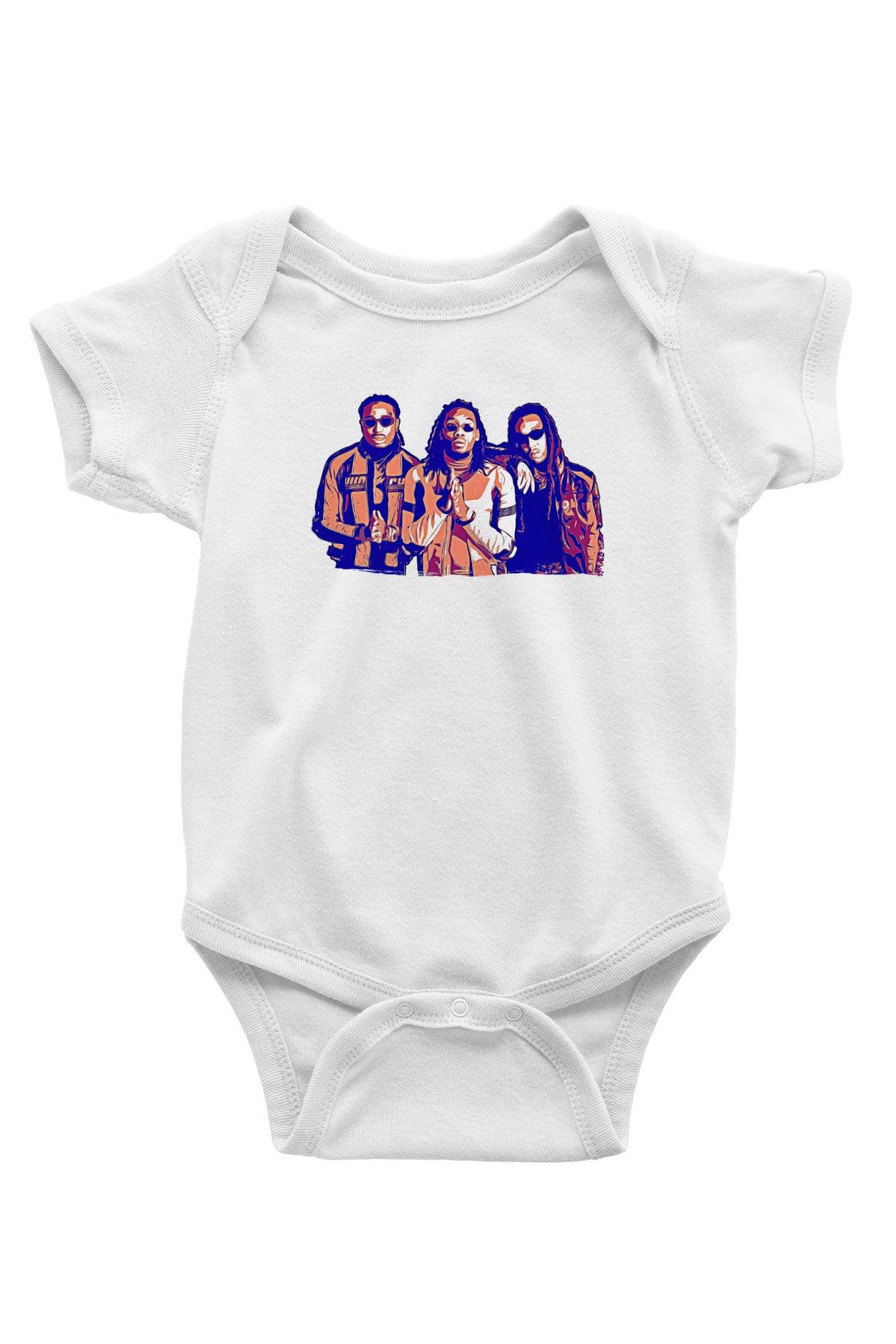 Offset Baskılı Beyaz Unisex Bebek Body - Zıbın